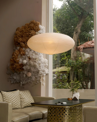 Saucer Washi Paper Pendant Light (Plug-in)
