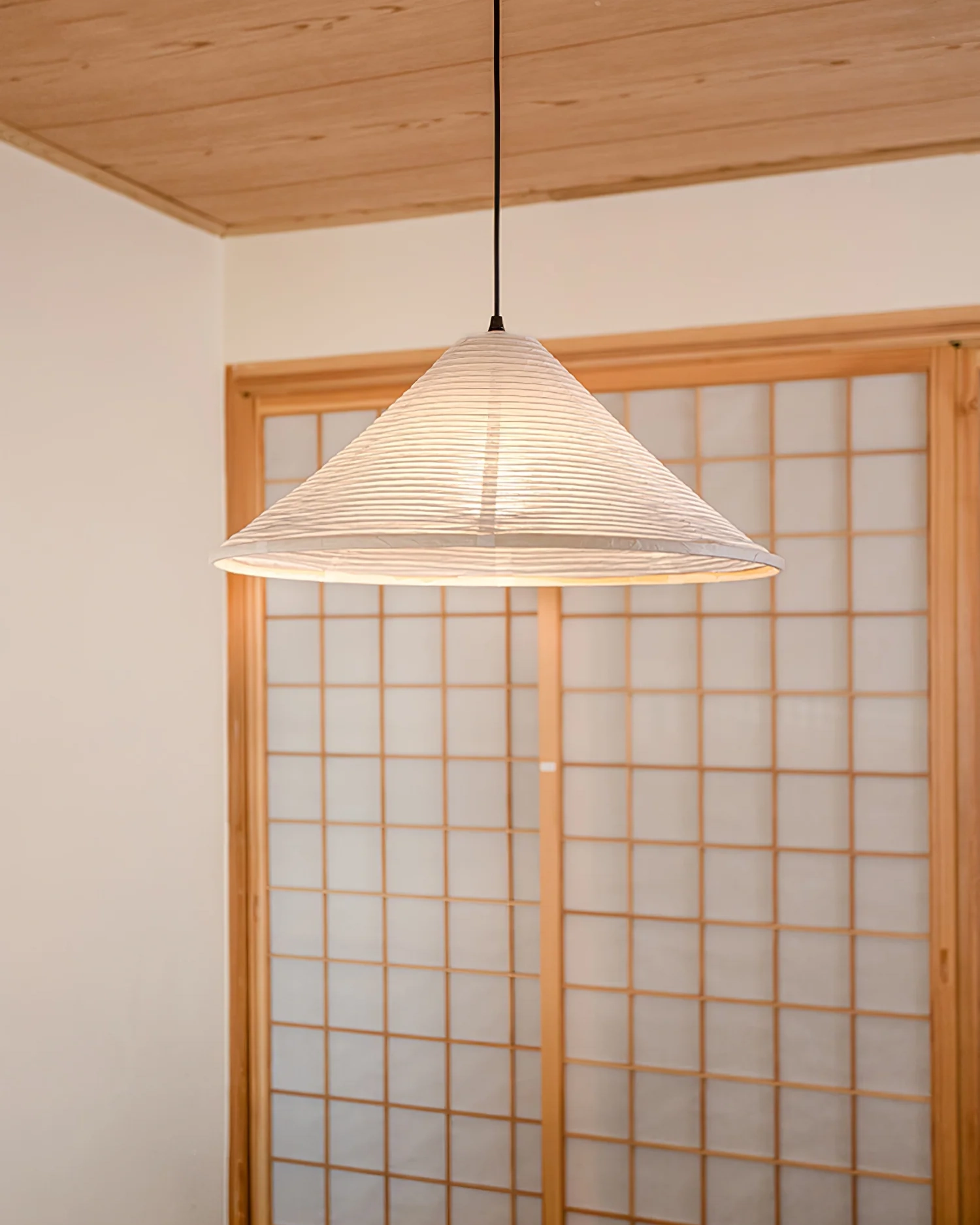 Washi Paper Pyramid Pendant Lamp