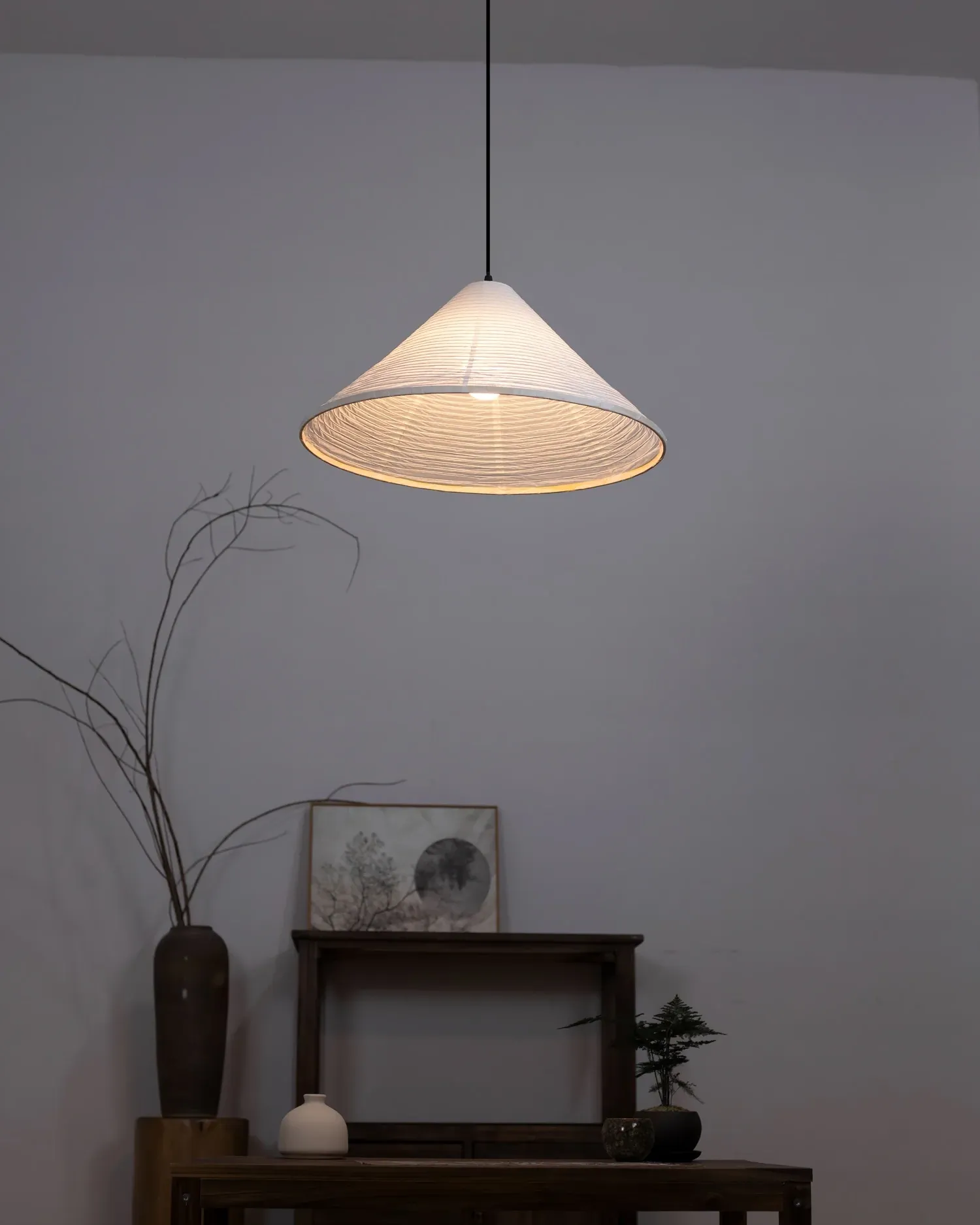 Washi Paper Pyramid Pendant Lamp