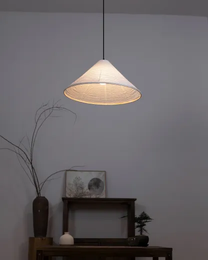 Washi Paper Pyramid Pendant Lamp