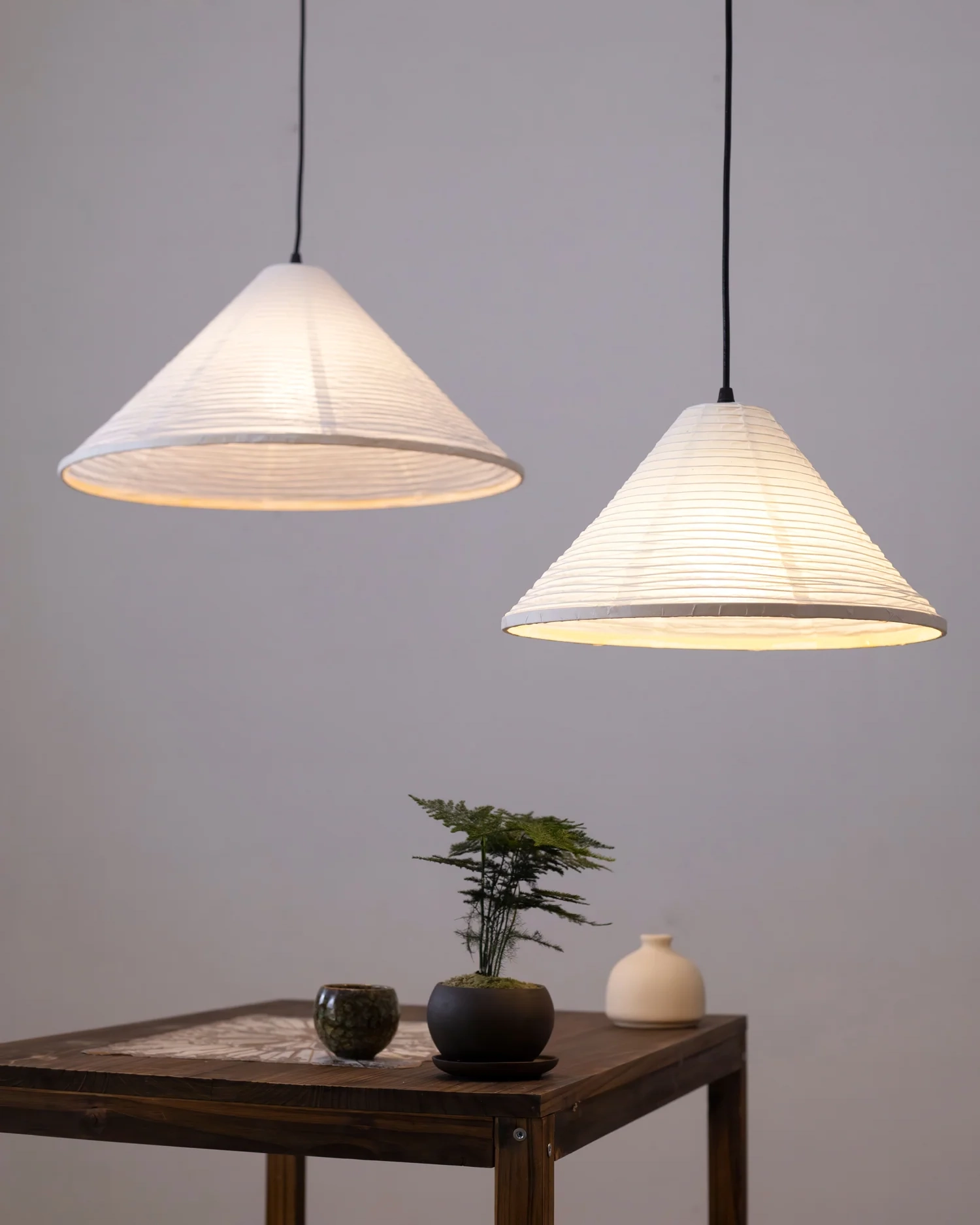 Washi Paper Pyramid Pendant Lamp