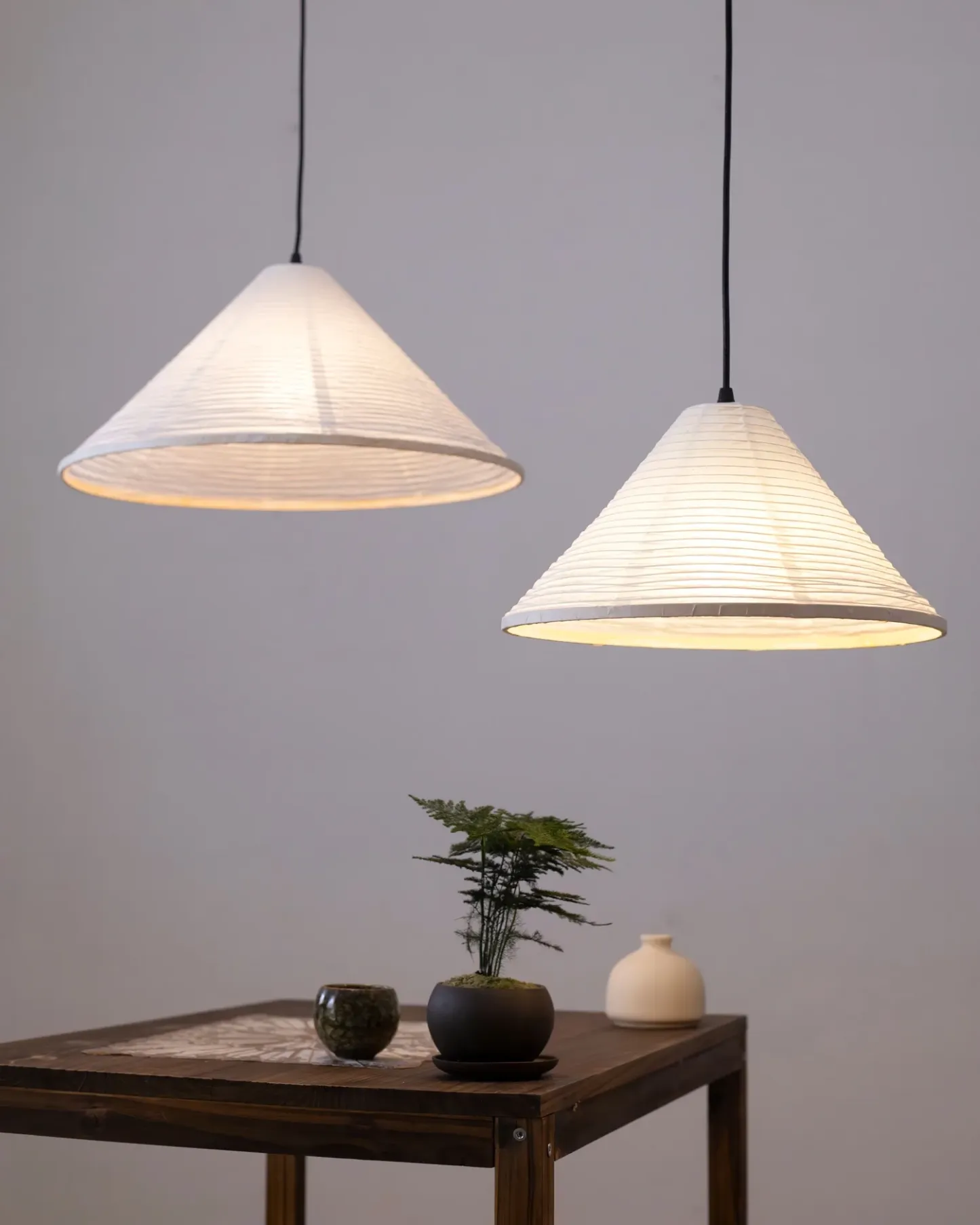 Washi Paper Pyramid Pendant Lamp