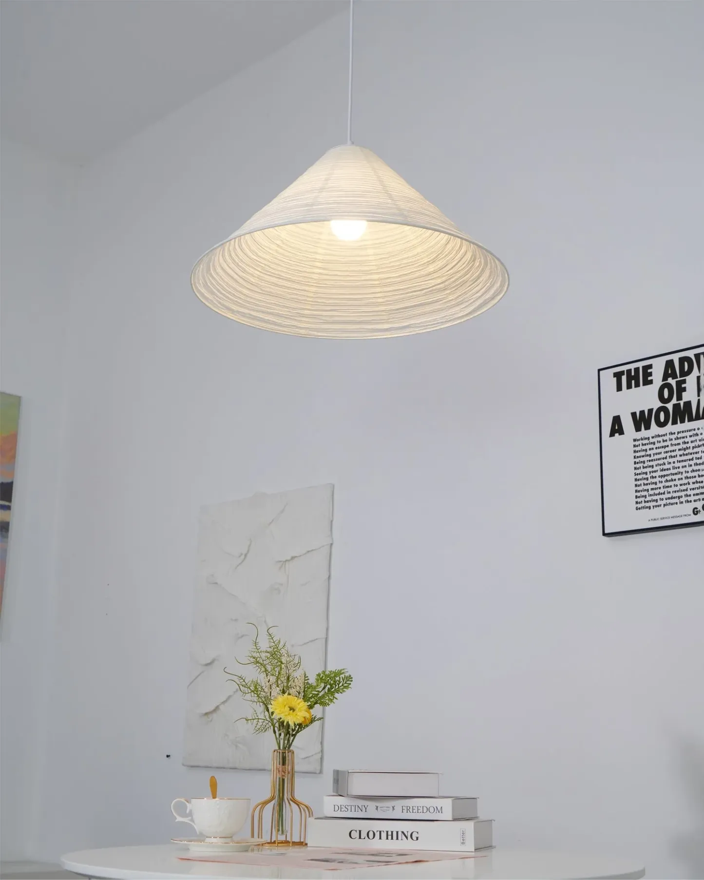 Washi Paper Pyramid Pendant Lamp
