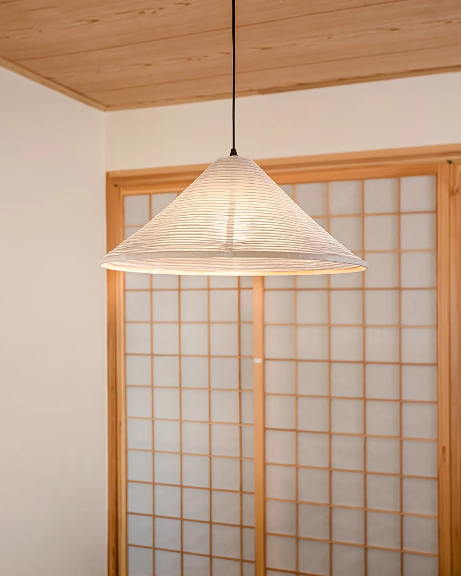 Washi Paper Pyramid Pendant Lamp
