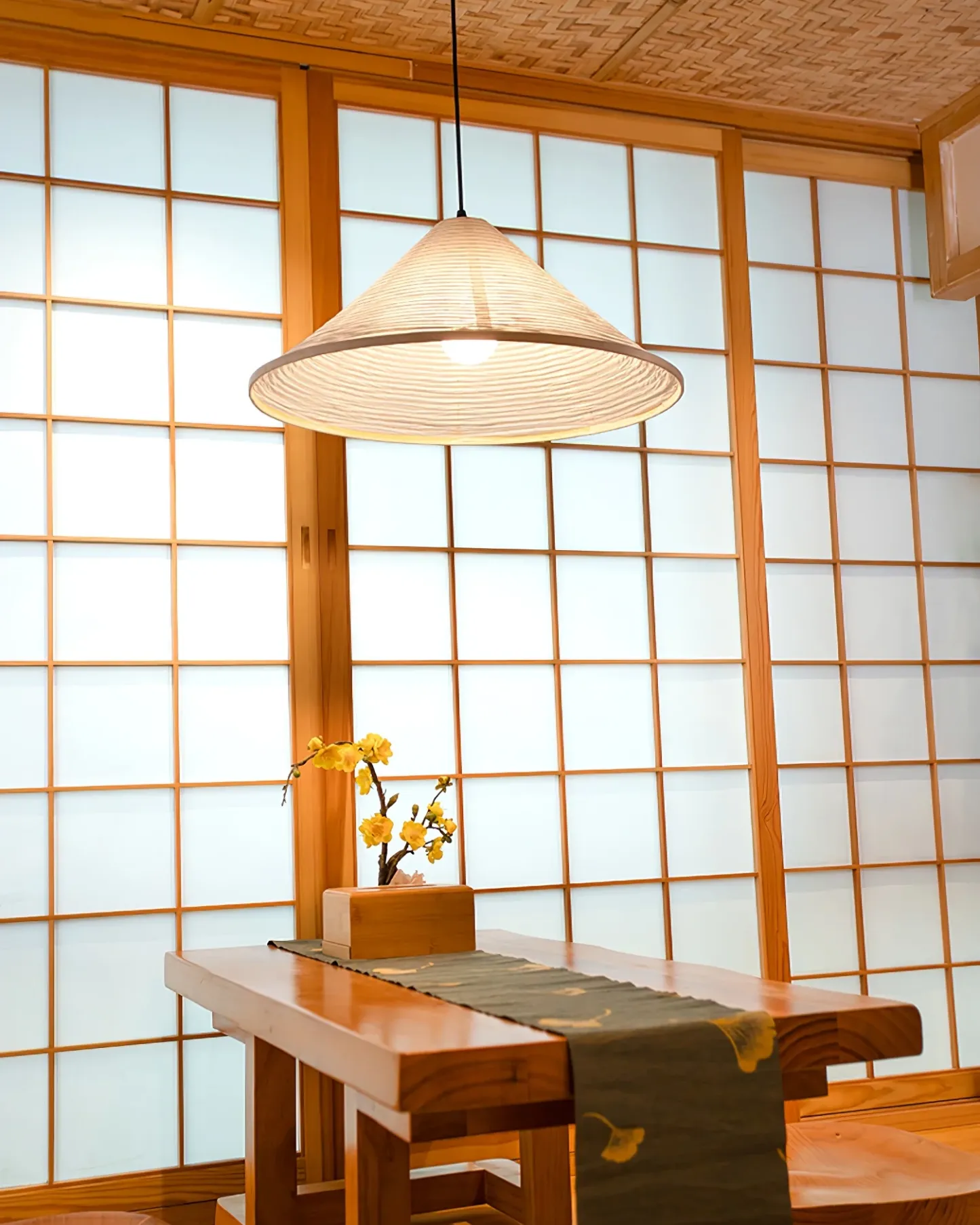 Washi Paper Pyramid Pendant Lamp