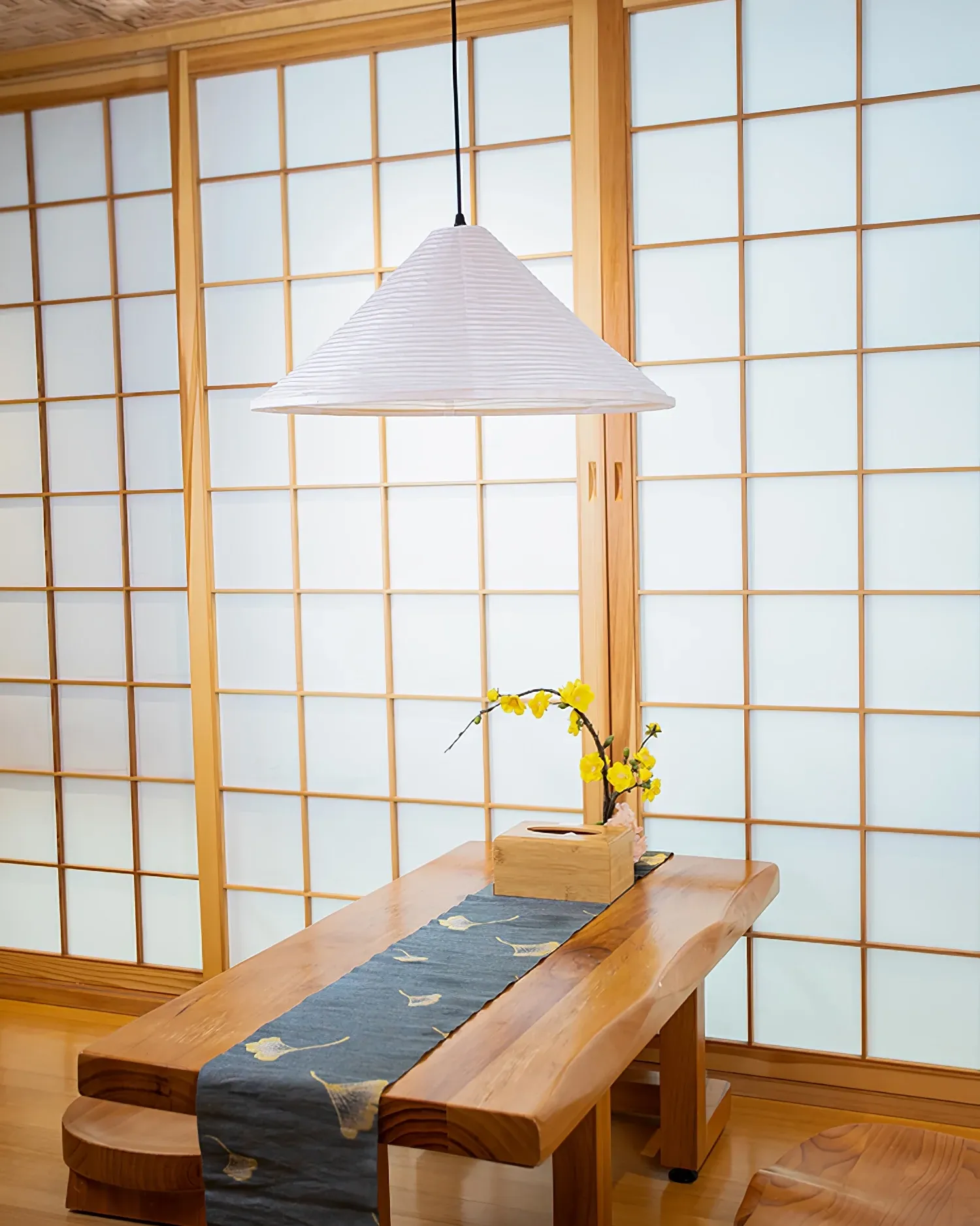 Washi Paper Pyramid Pendant Lamp