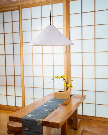 Washi Paper Pyramid Pendant Lamp
