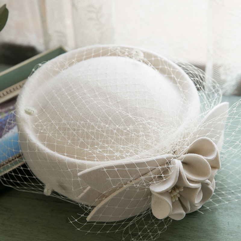 French Retro Mesh Flower Beret