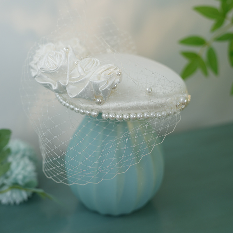 Women's French White Mesh Top Hat