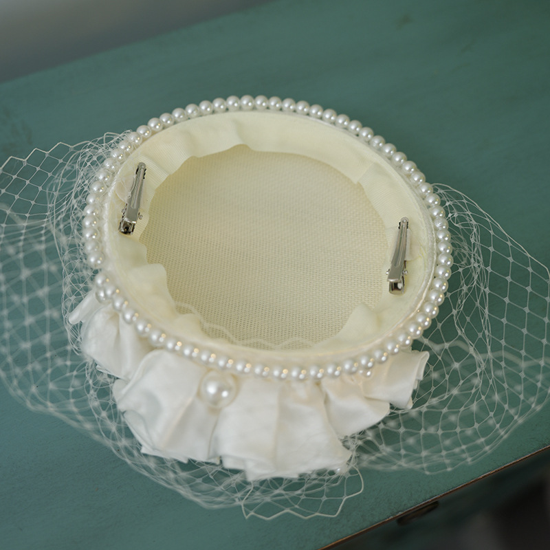Women's French White Mesh Top Hat