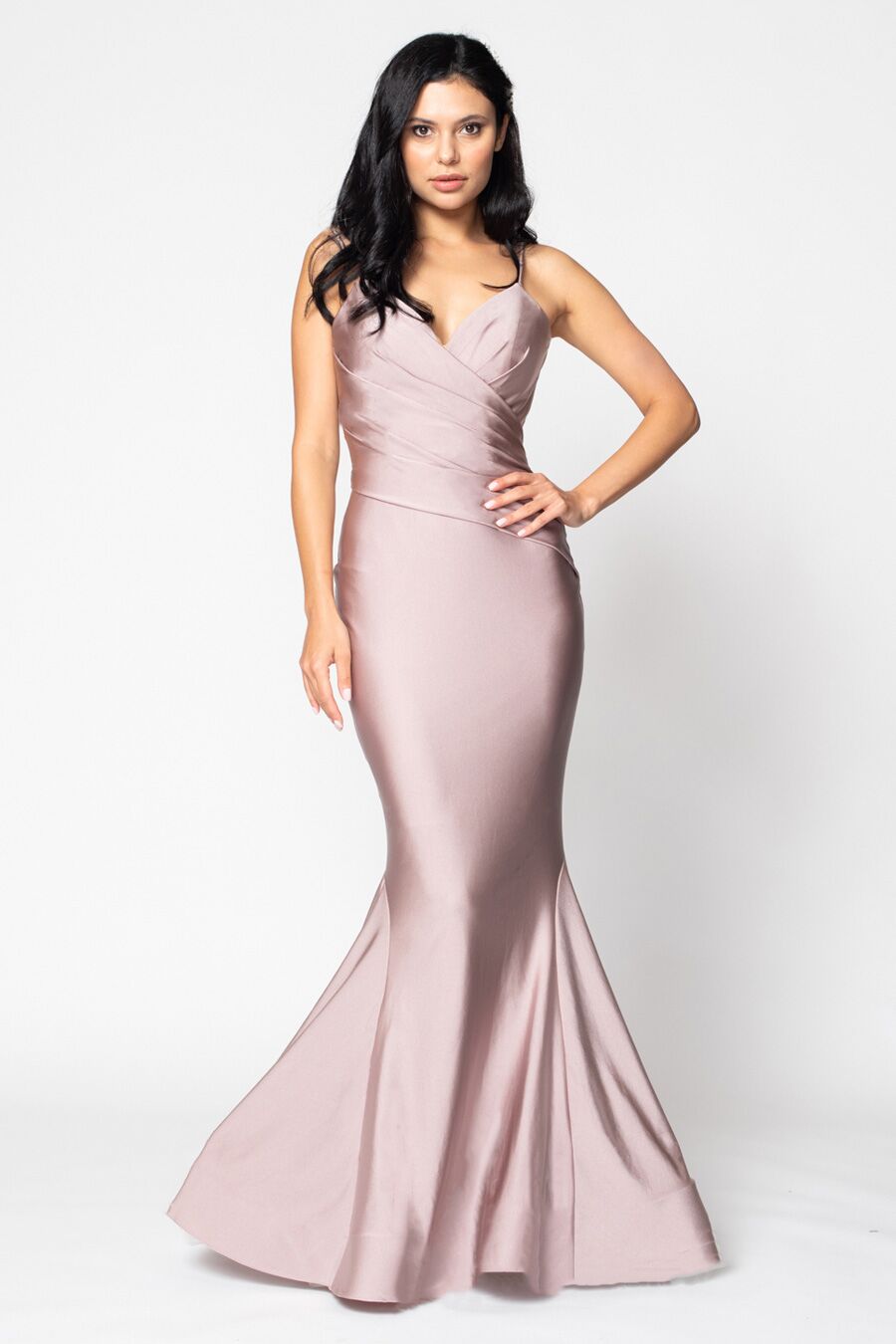 BARI JAY STYLE 2204 Mermaid V-Neck Lux Stretch Bridesmaid Dress