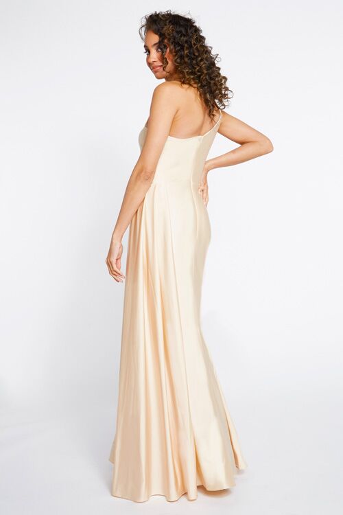 BARI JAY STYLE 2253 One Shoulder Bridesmaid Dress With Ruched Side Seam