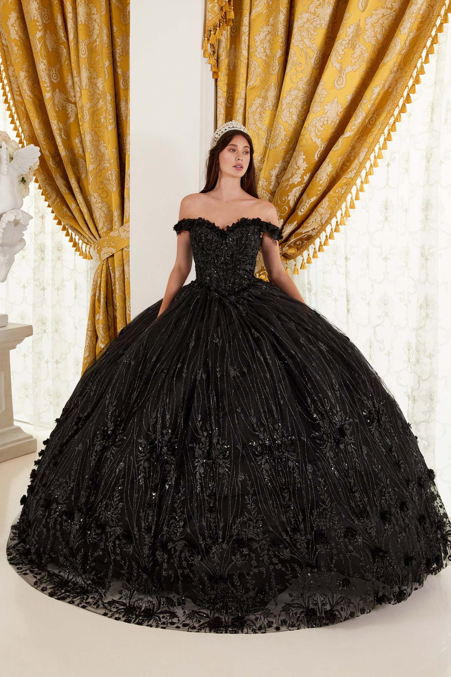 Off The Shoulder Quinceanera Floral Ball Gown #15704