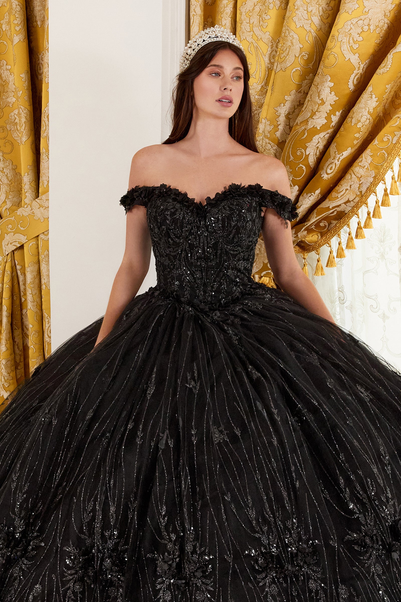 Off The Shoulder Quinceanera Floral Ball Gown #15704