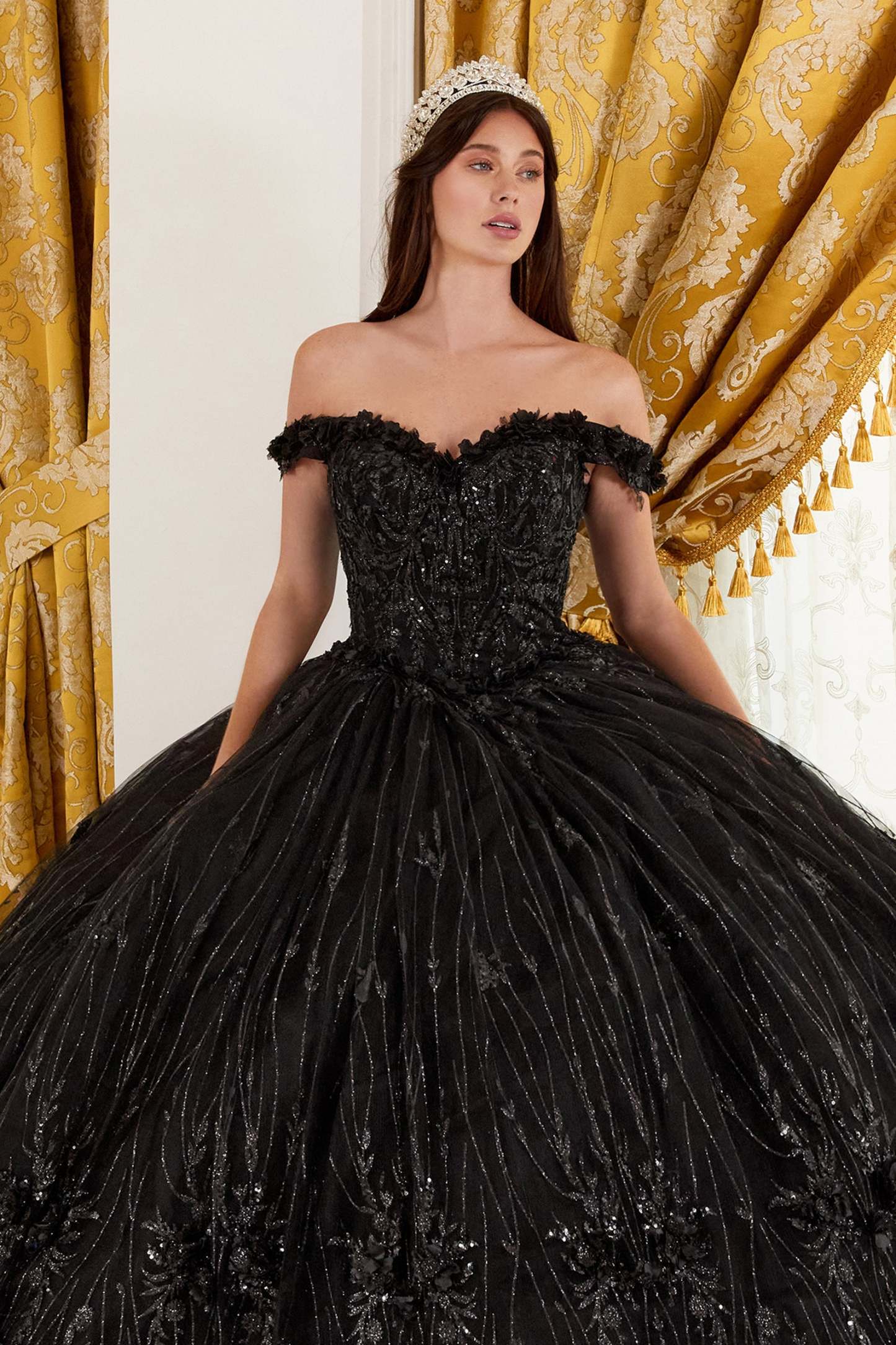 Off The Shoulder Quinceanera Floral Ball Gown #15704