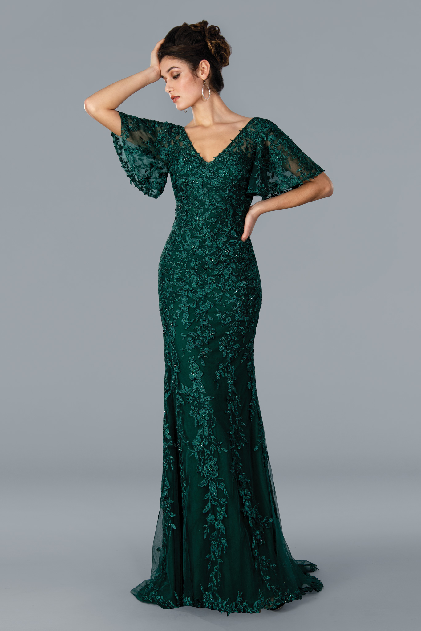lace with unique sleeve mother of the bride  #22361