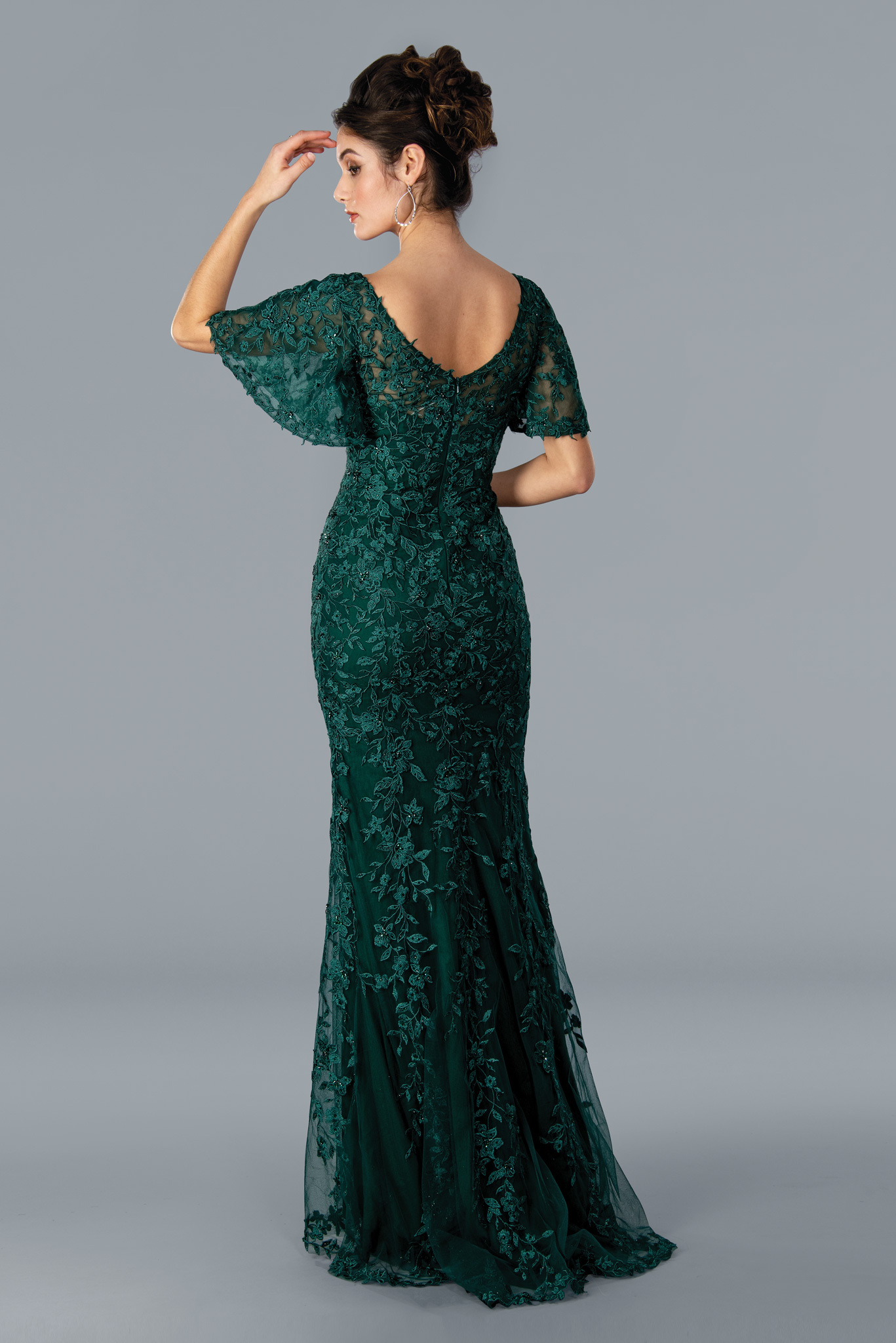 lace with unique sleeve mother of the bride  #22361