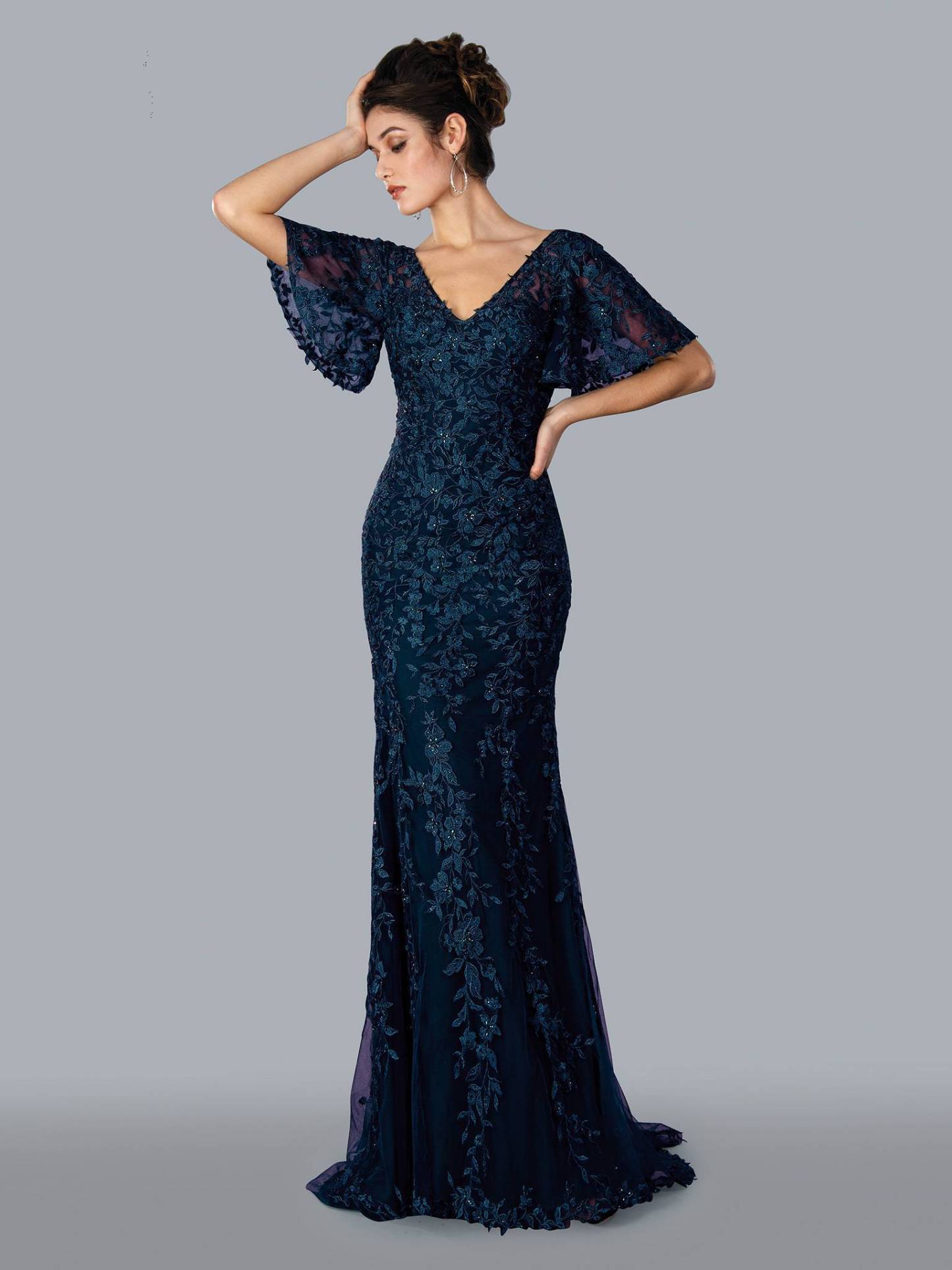 lace with unique sleeve mother of the bride #22361