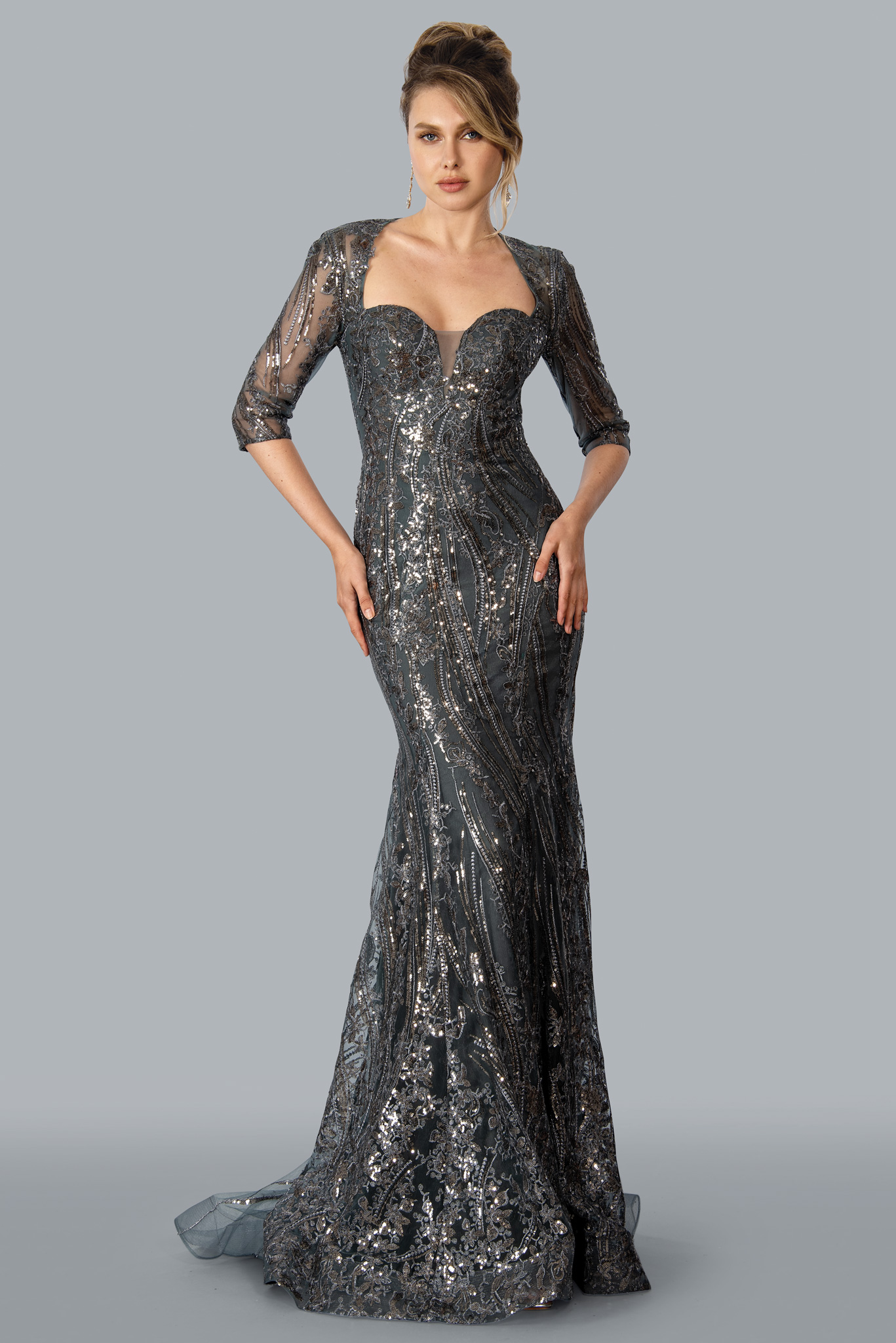 silver lace  mother of the bride  #23309