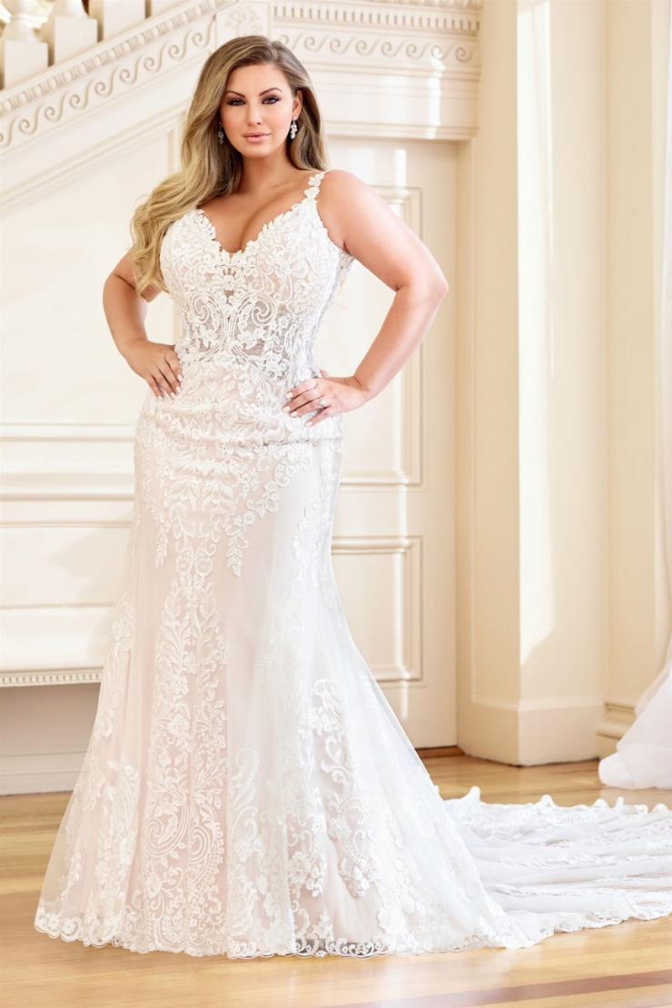 MARTIN THORNBURG 218203 Flattering Fit and Flare Dropped Wedding Dress