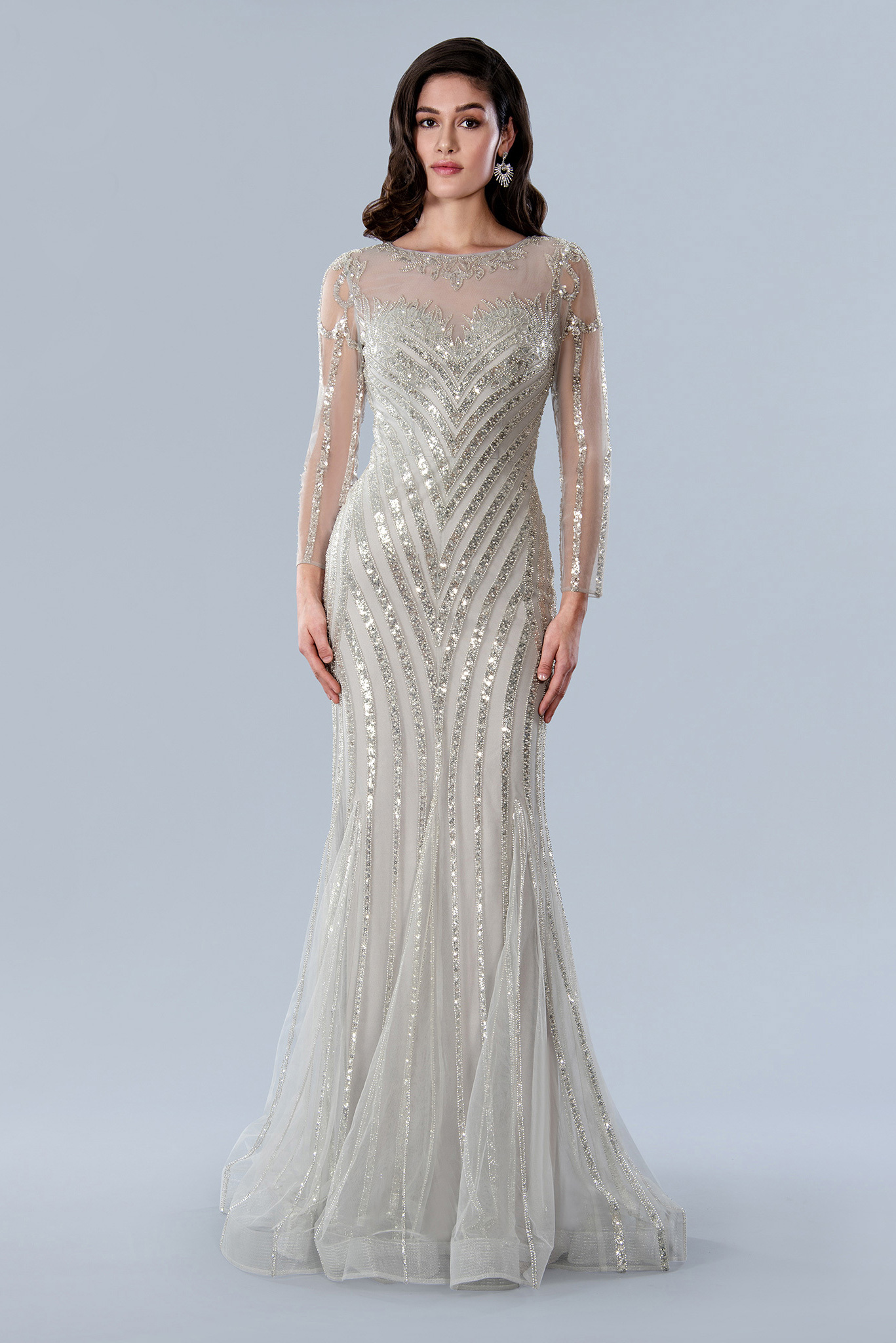 long sleeve with beads mother of the bride #23369