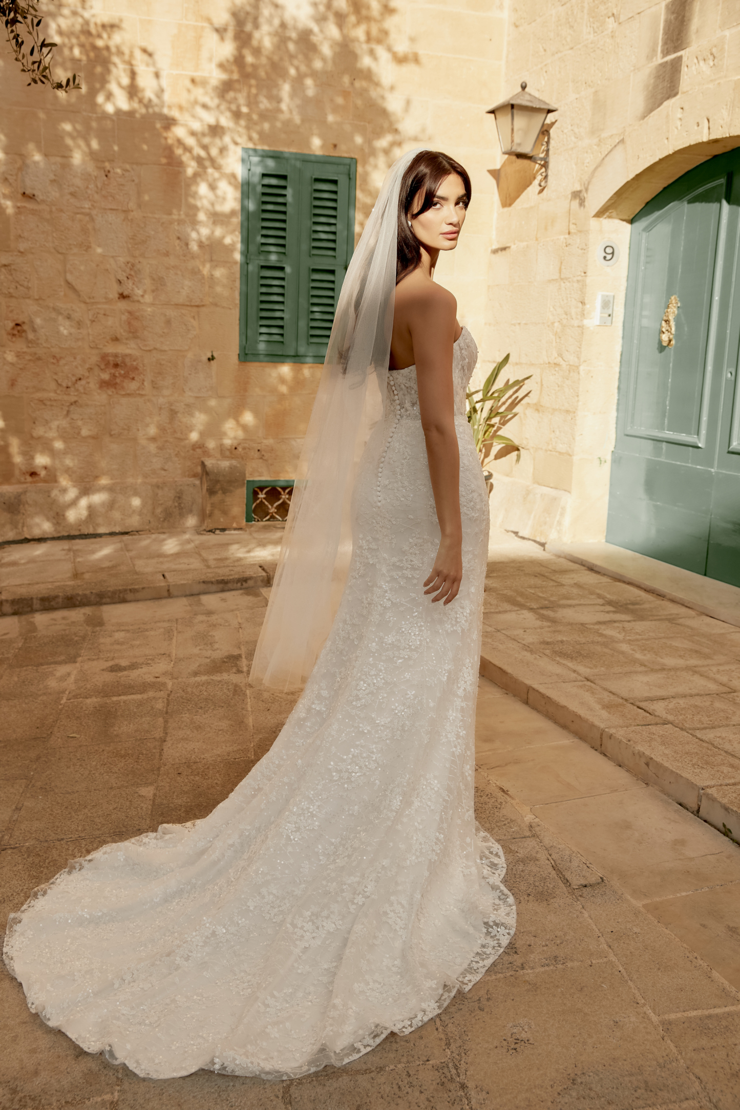 A-Line Bridal Gown with Cuffed Off-The-Shoulder Neckline#44488