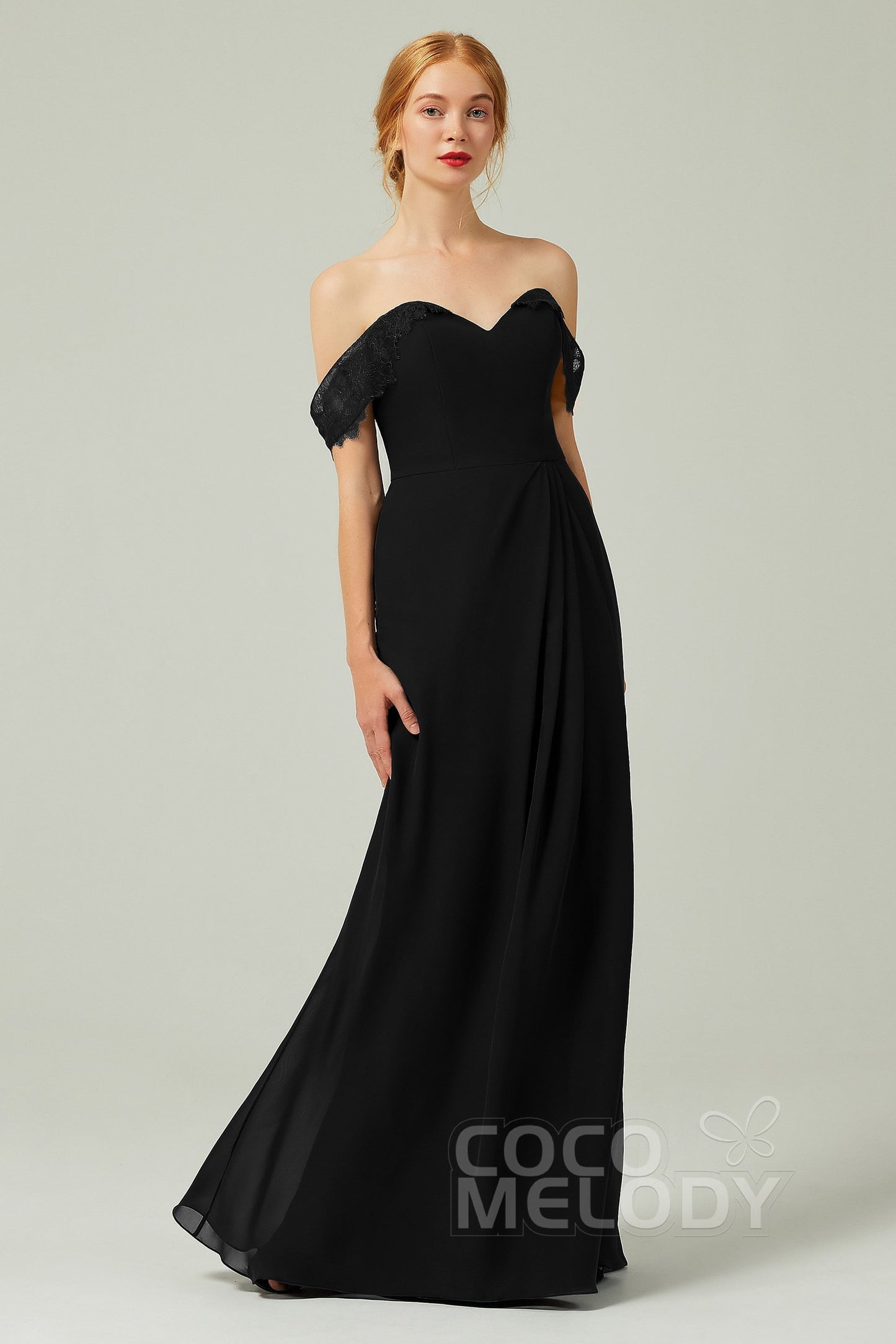 Sheath-Column Floor Length Chiffon Bridesmaid Dress Formal Dresses CB0338