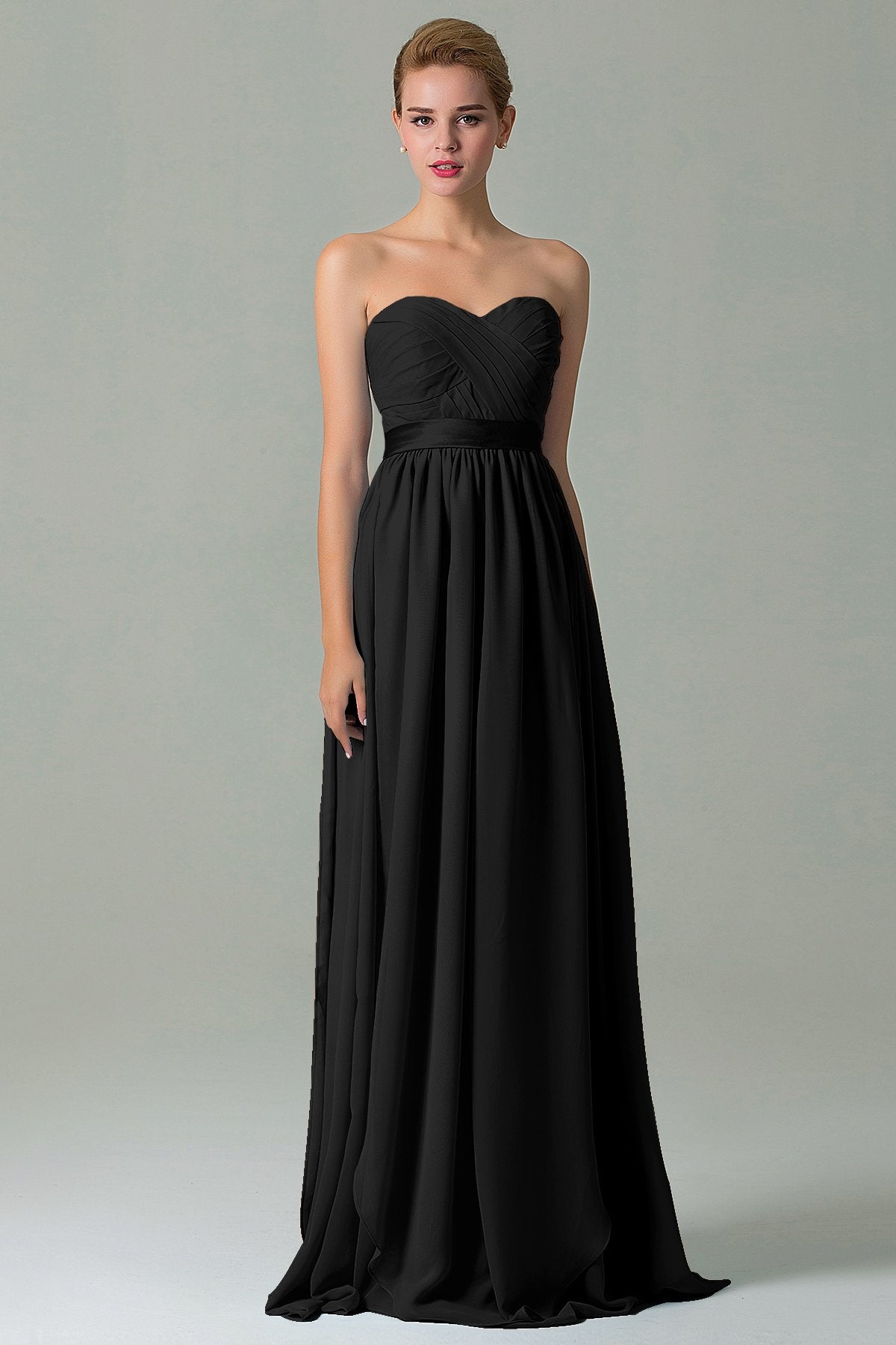 Sheath Floor Length Chiffon Bridesmaid Dress COZF140A1