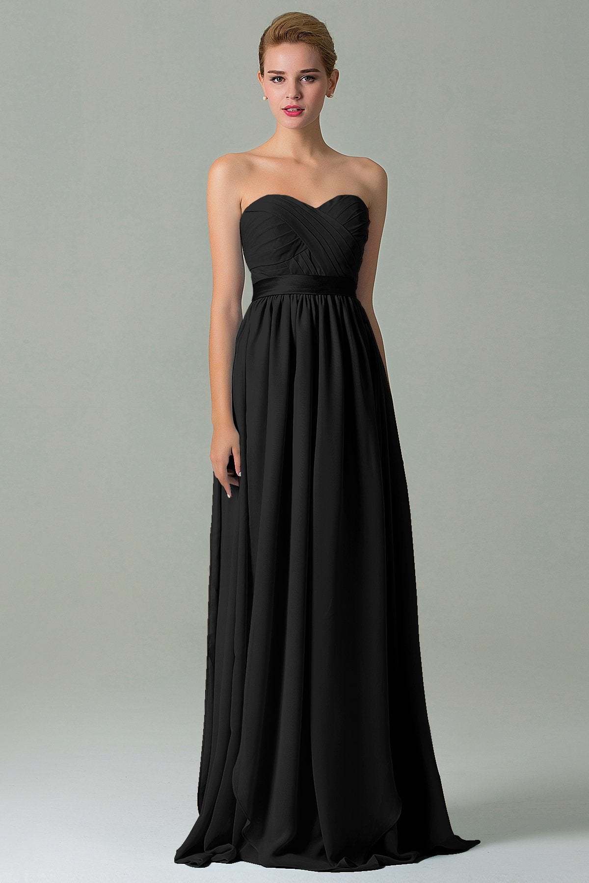 Sheath Floor Length Chiffon Bridesmaid Dress COZF140A1