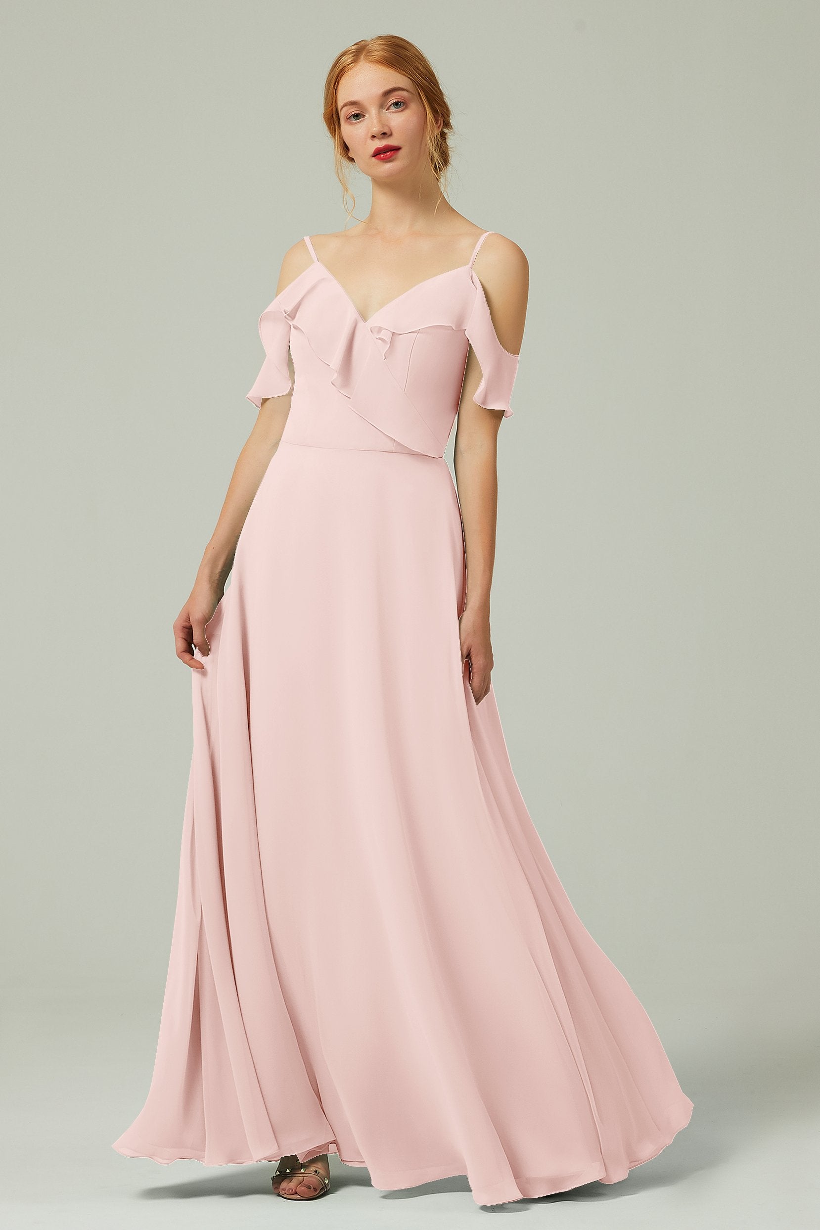 A-Line Floor Length Chiffon Bridesmaid Dress CB0326