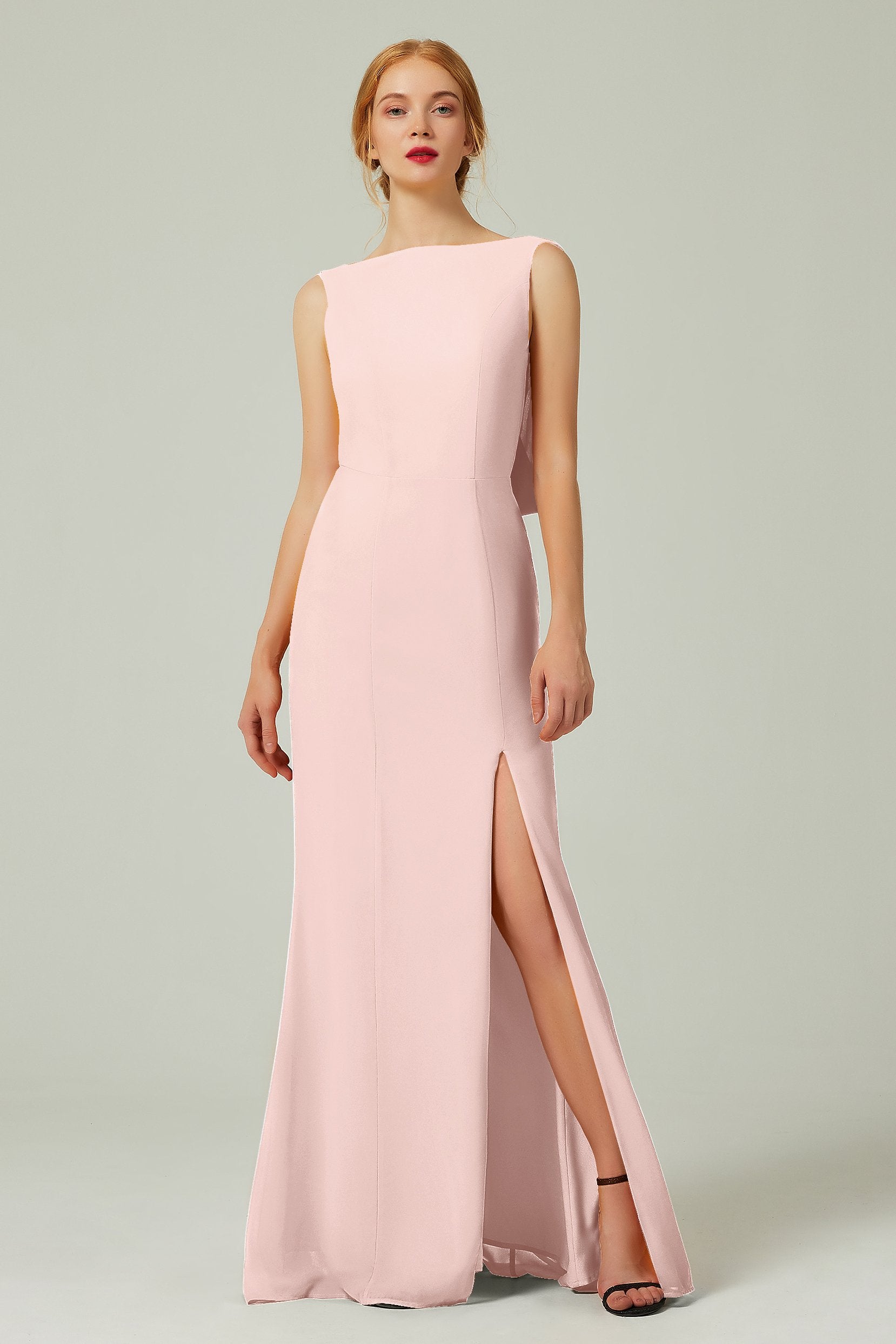Sheath-Column Sweep-Brush Chiffon Bridesmaid Dress Formal Dresses CB0310