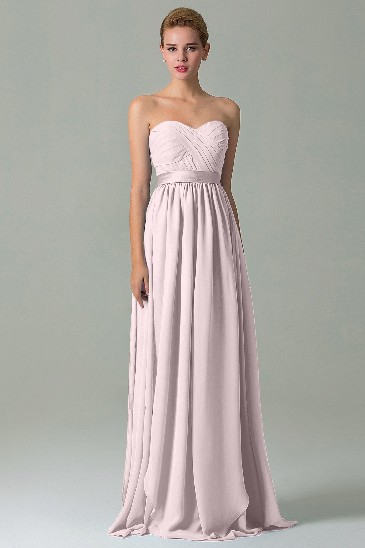 Sheath Floor Length Chiffon Bridesmaid Dress COZF140A1