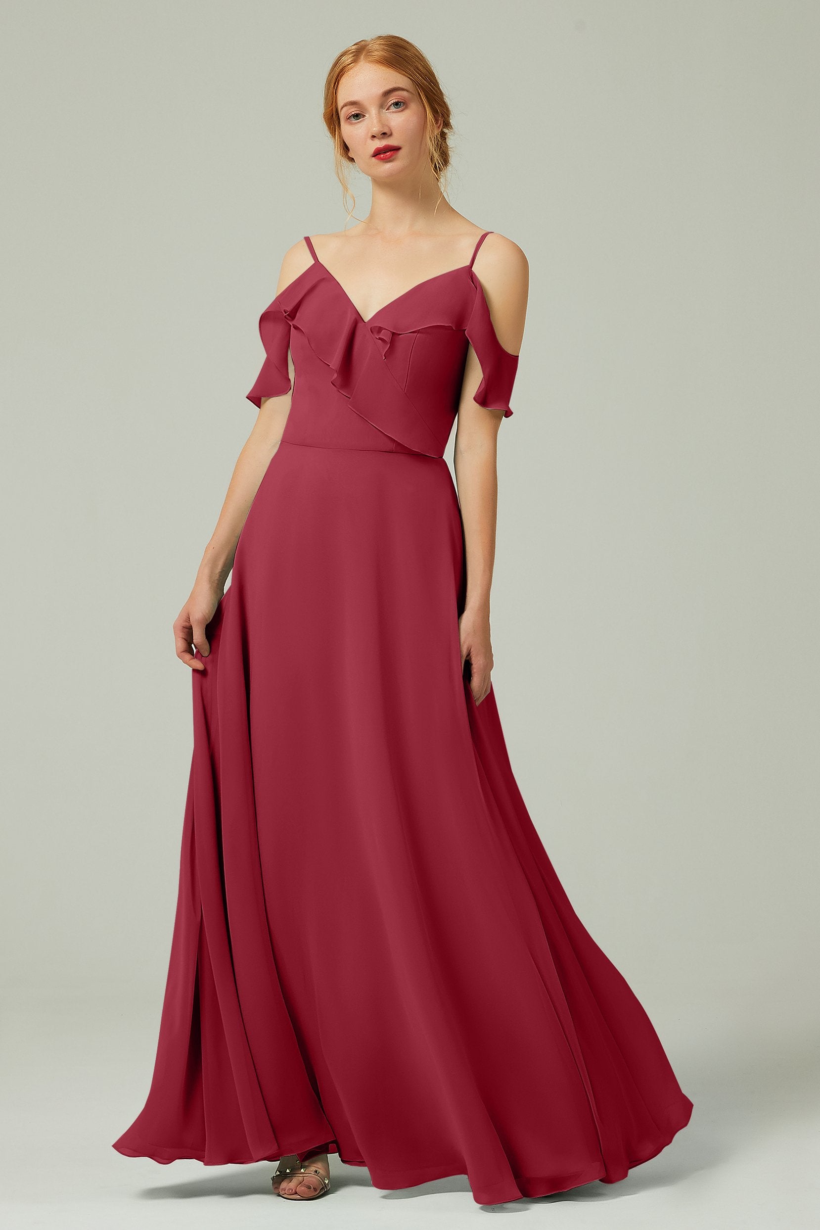 A-Line Floor Length Chiffon Bridesmaid Dress CB0326