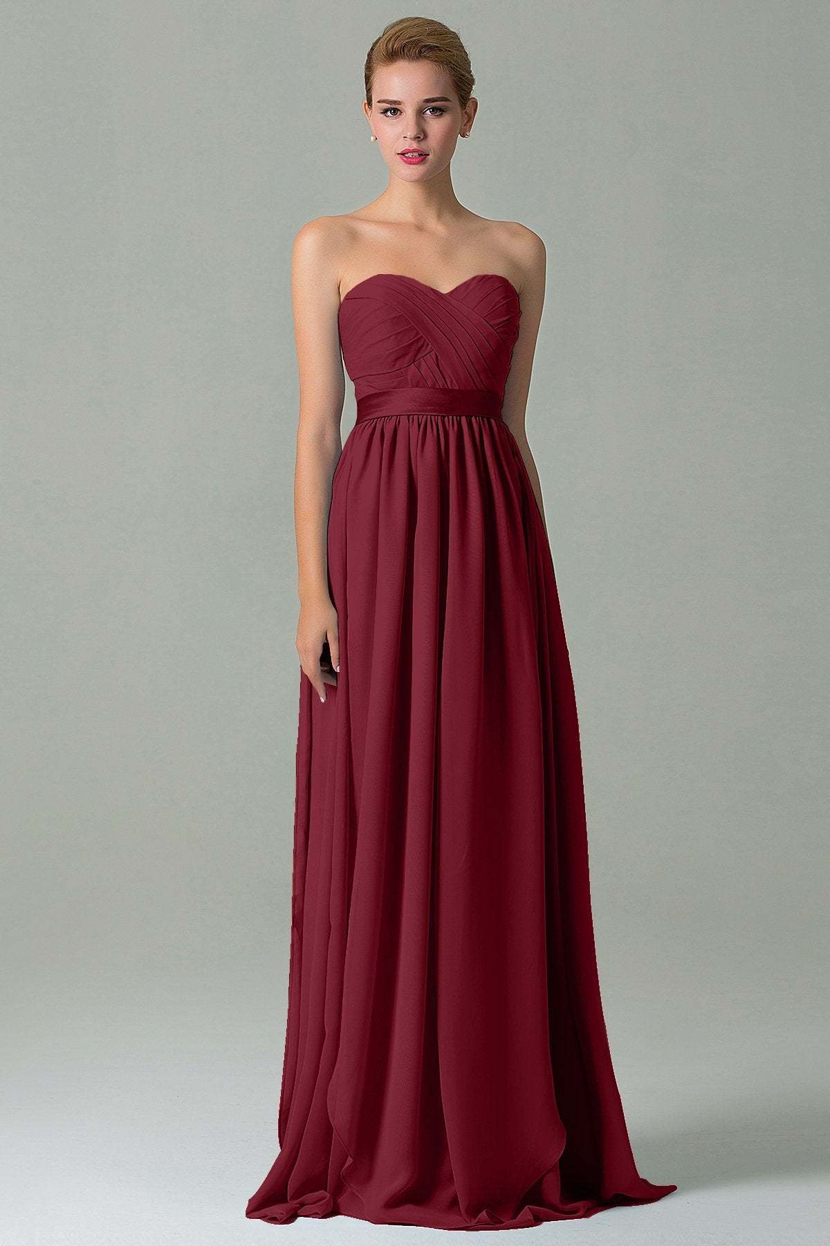 Sheath Floor Length Chiffon Bridesmaid Dress COZF140A1