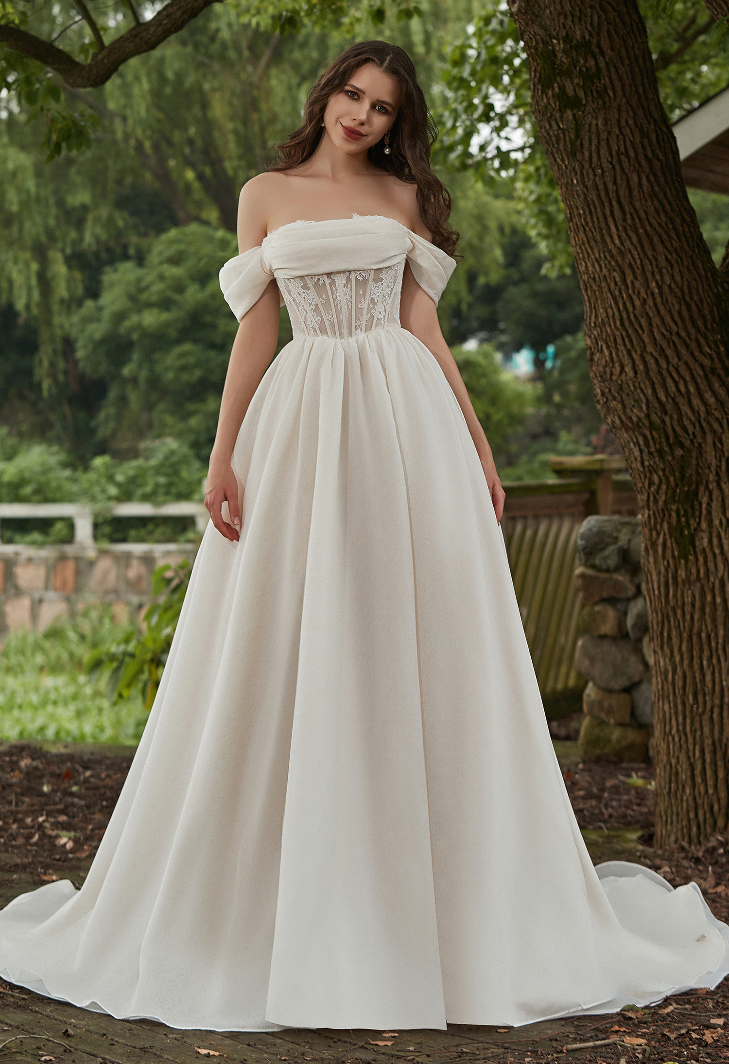Lace Sweetheart Long Sleeves Mermaid And Hollow Wedding Dress HW3430