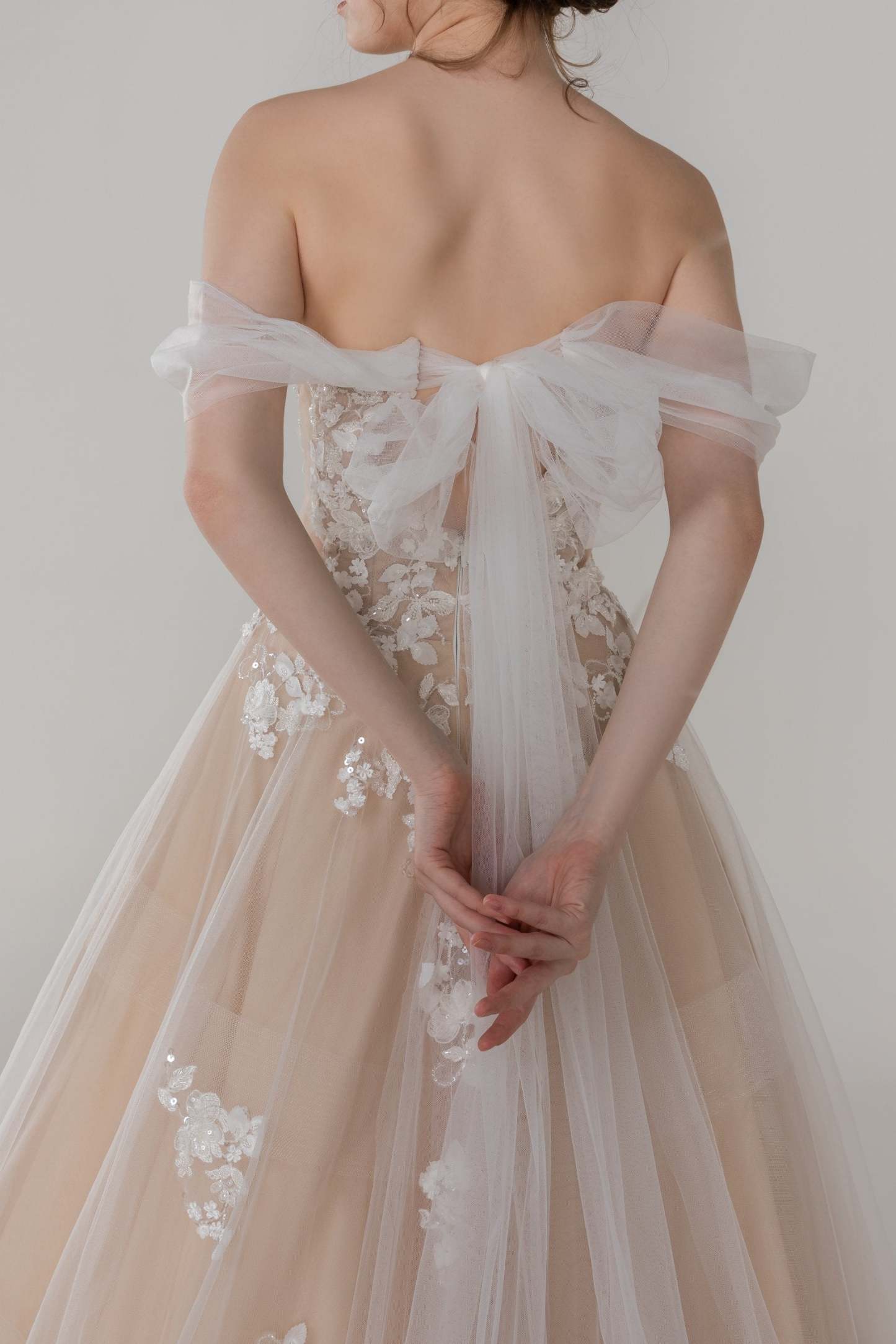 A-Line Court Train Tulle Wedding Dress CW2503