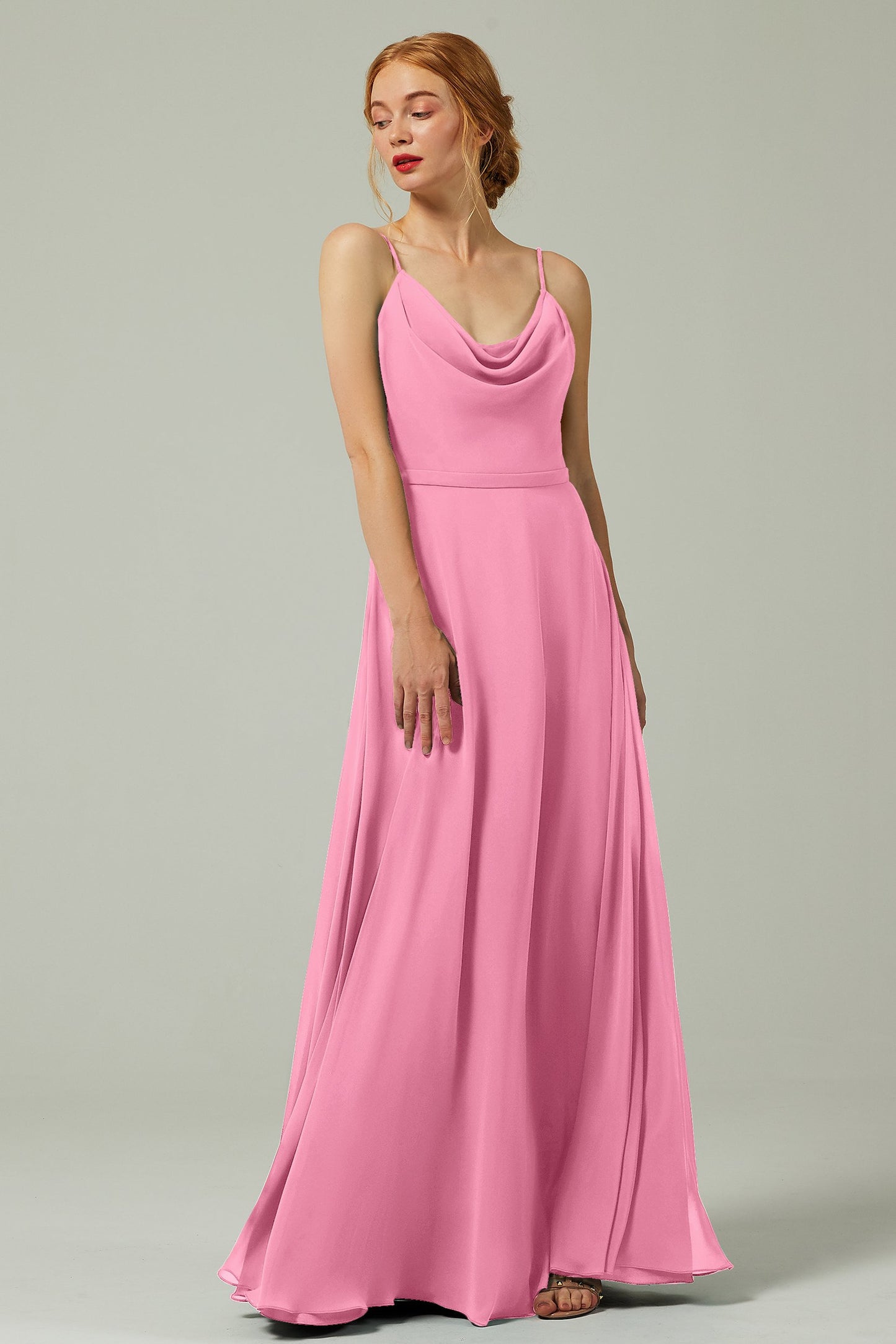 A-Line Floor Length Chiffon Bridesmaid Dress CB0322