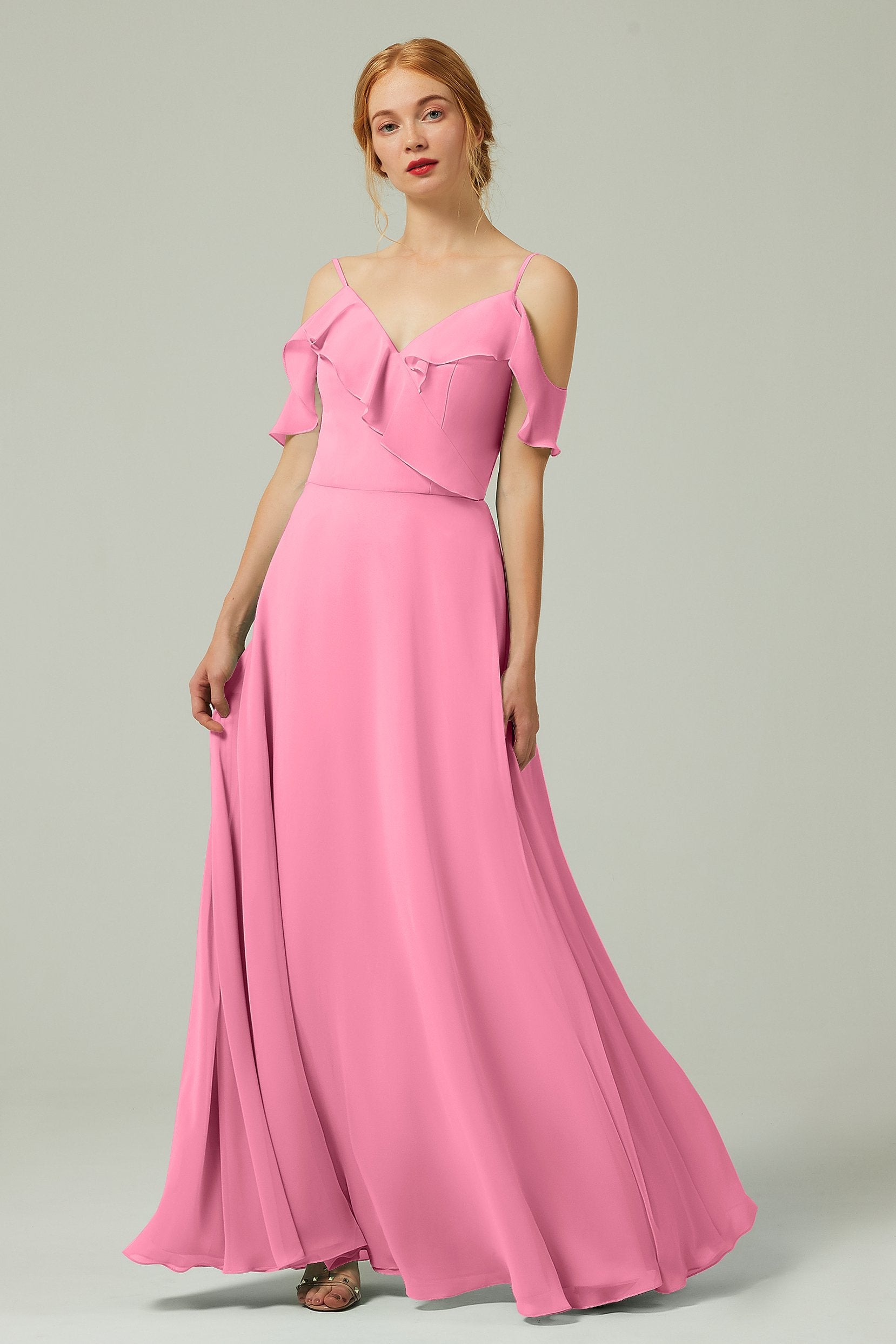 A-Line Floor Length Chiffon Bridesmaid Dress CB0326