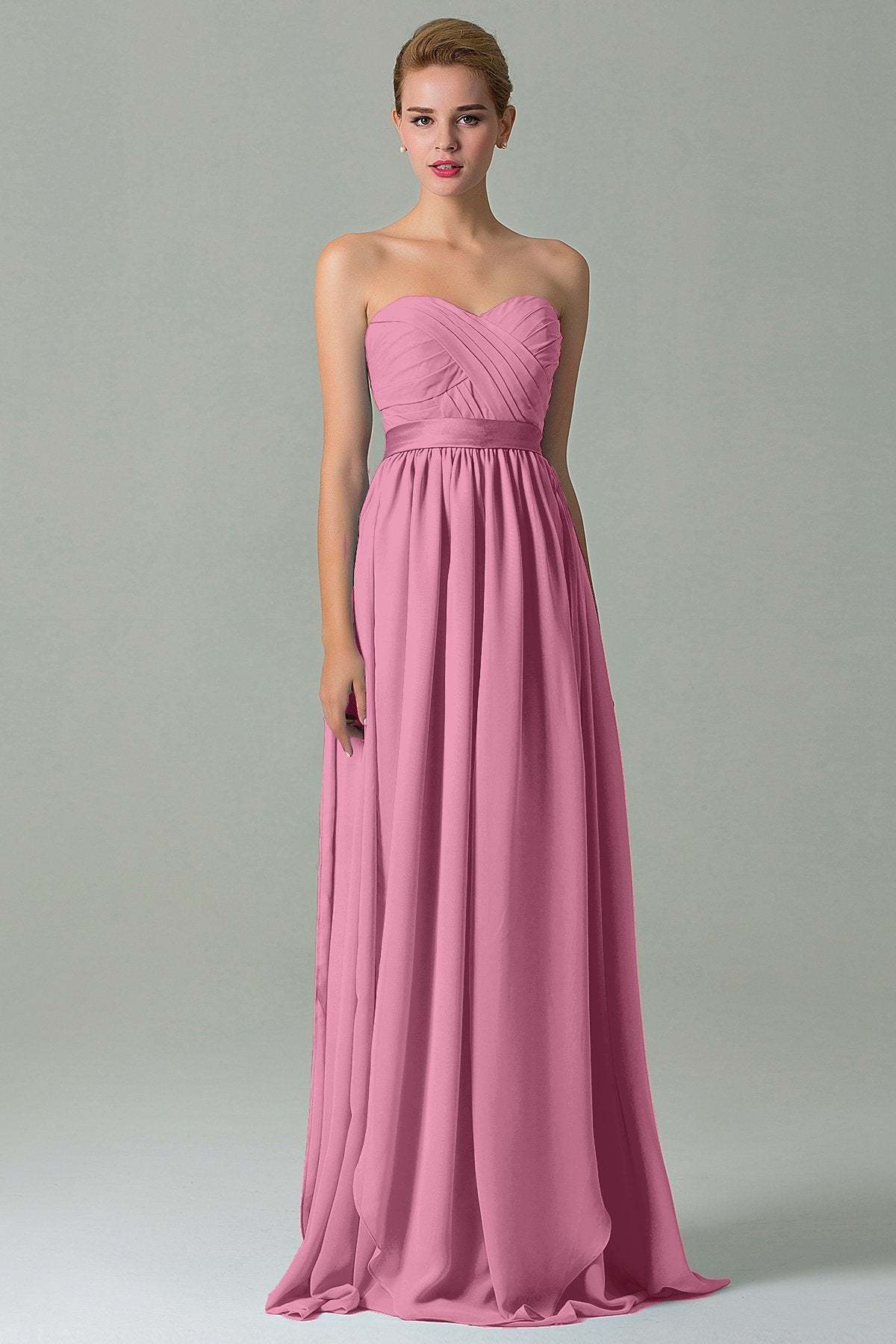 Sheath Floor Length Chiffon Bridesmaid Dress COZF140A1