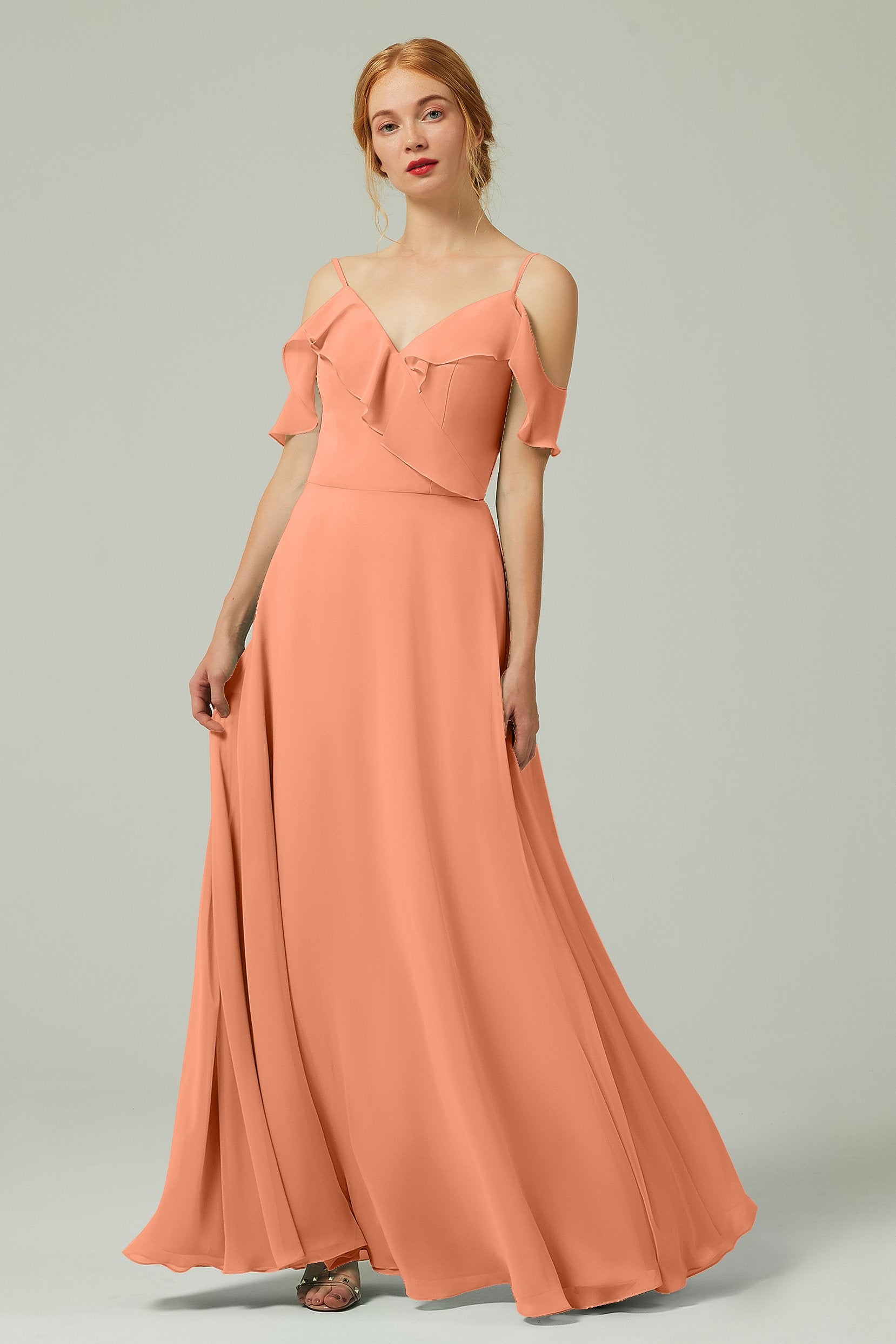 A-Line Floor Length Chiffon Bridesmaid Dress CB0326