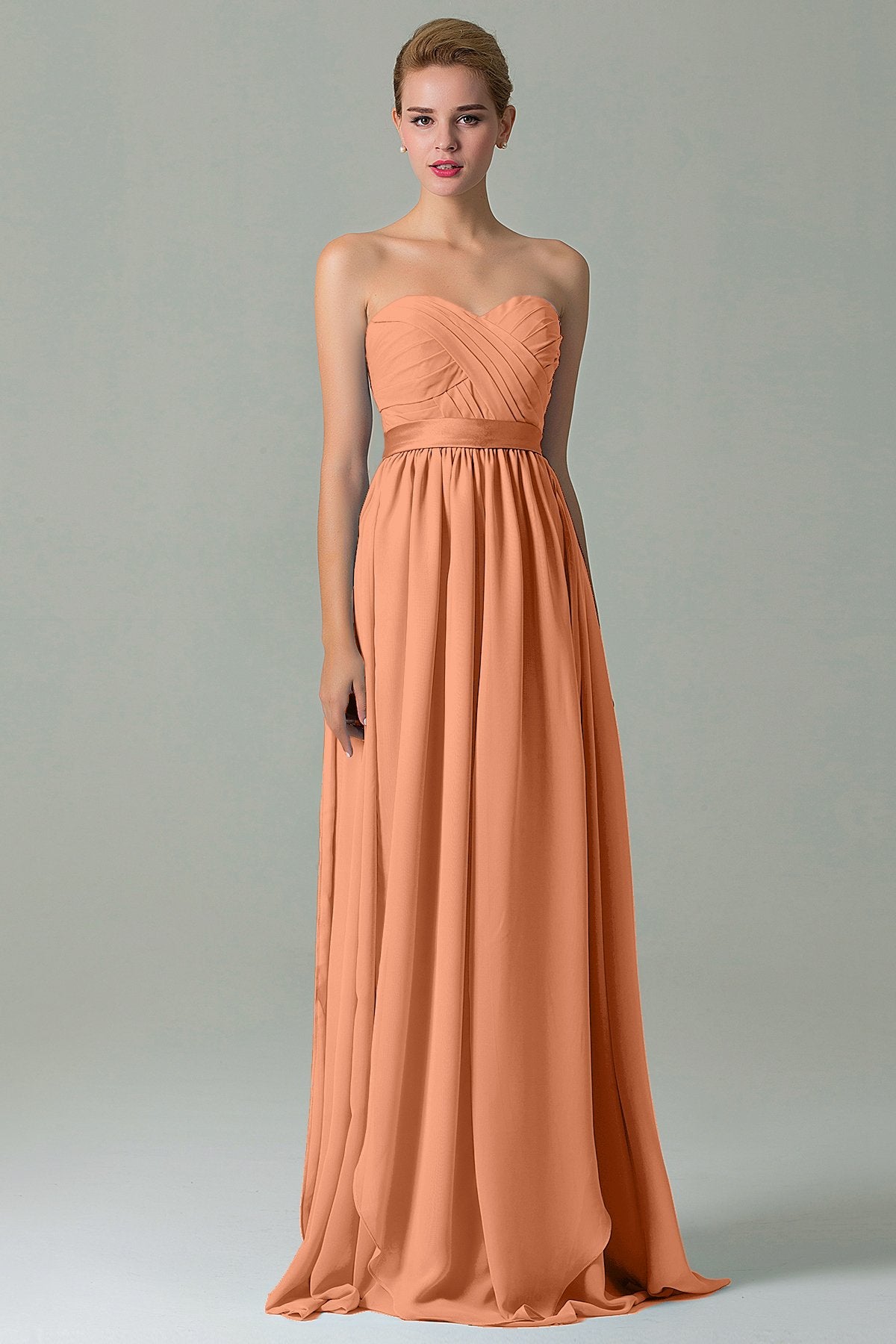 Sheath Floor Length Chiffon Bridesmaid Dress COZF140A1