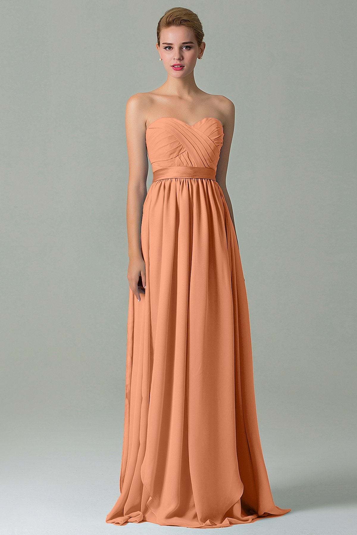 Sheath Floor Length Chiffon Bridesmaid Dress COZF140A1