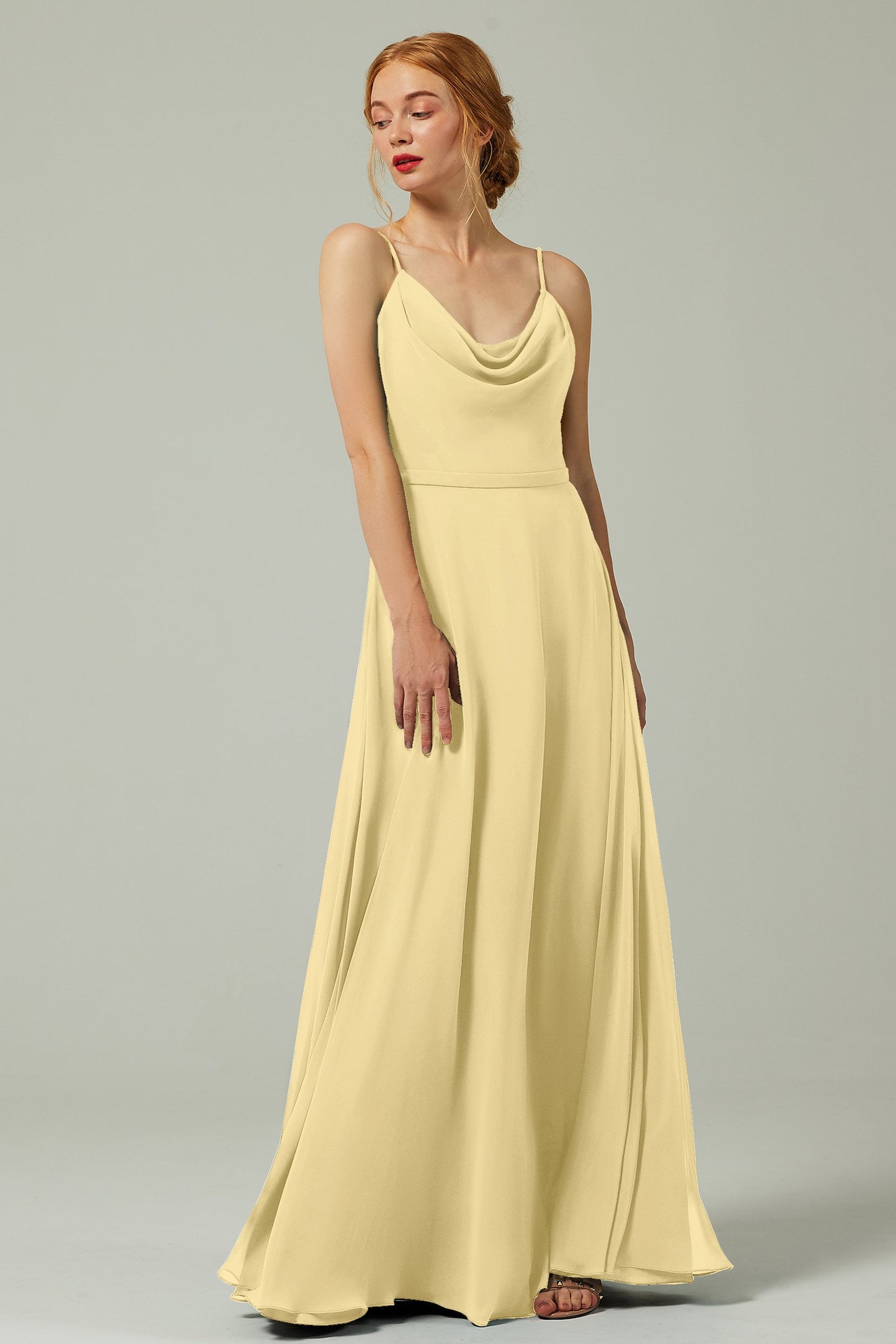 A-Line Floor Length Chiffon Bridesmaid Dress CB0322
