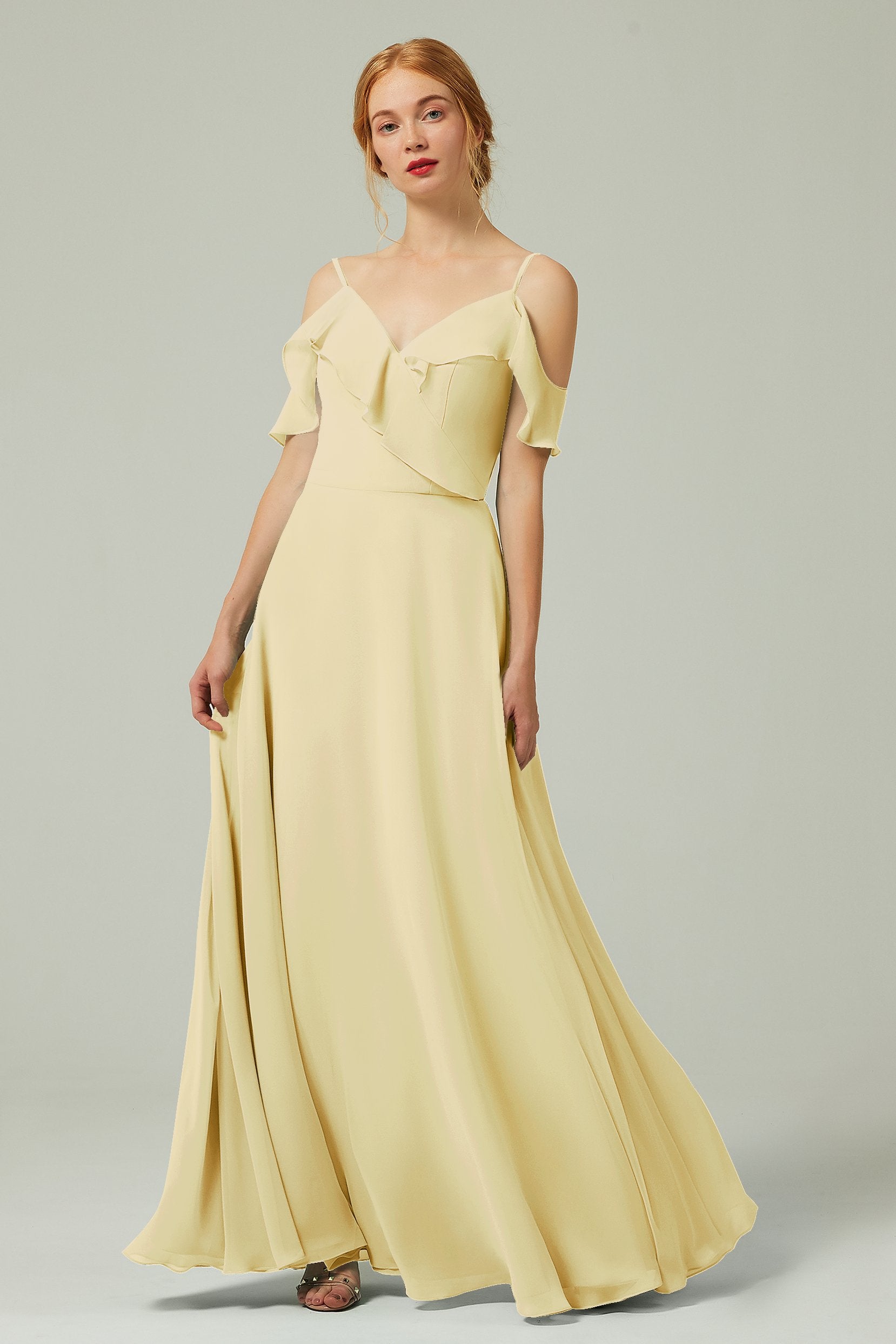 A-Line Floor Length Chiffon Bridesmaid Dress CB0326