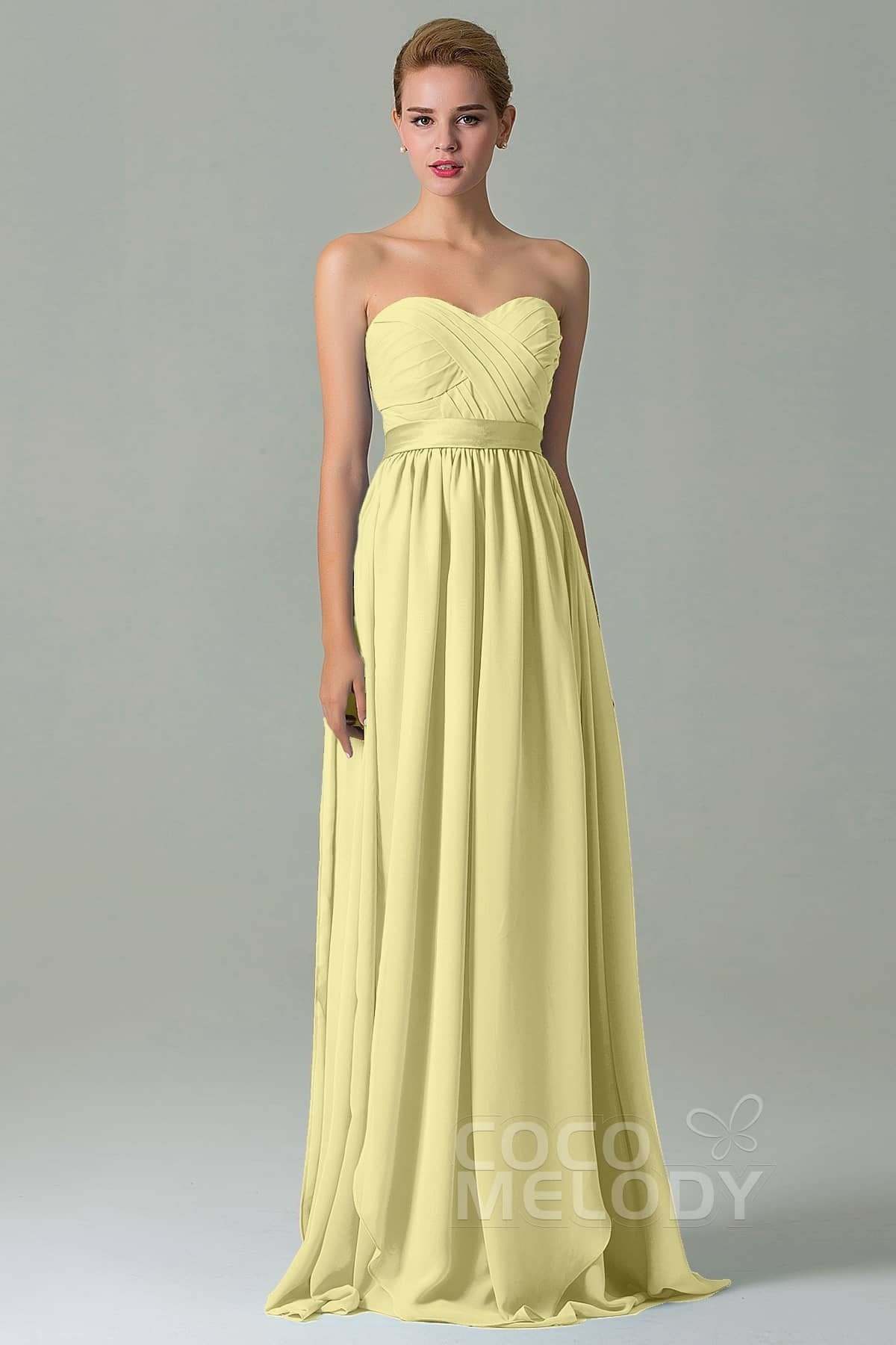 Sheath Floor Length Chiffon Bridesmaid Dress COZF140A1