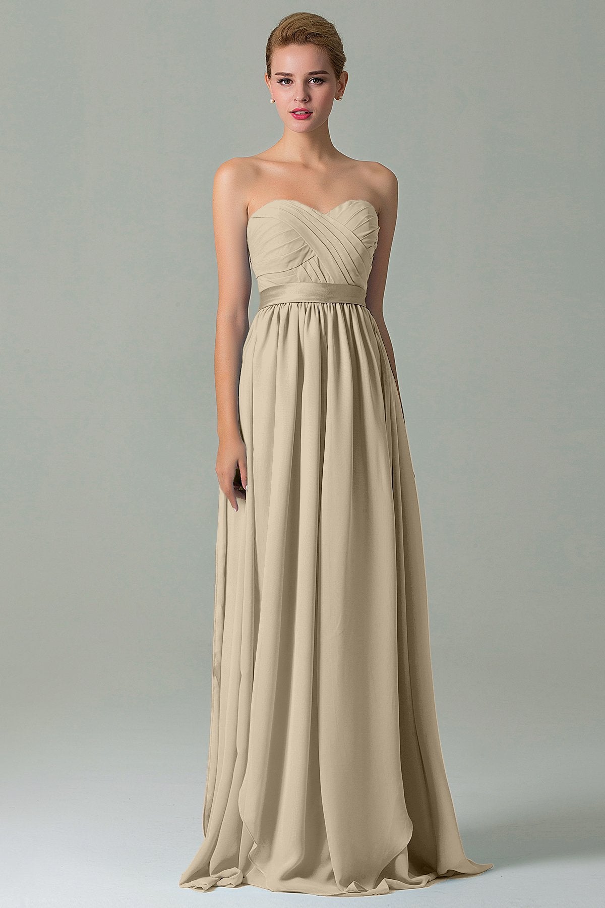 Sheath Floor Length Chiffon Bridesmaid Dress COZF140A1