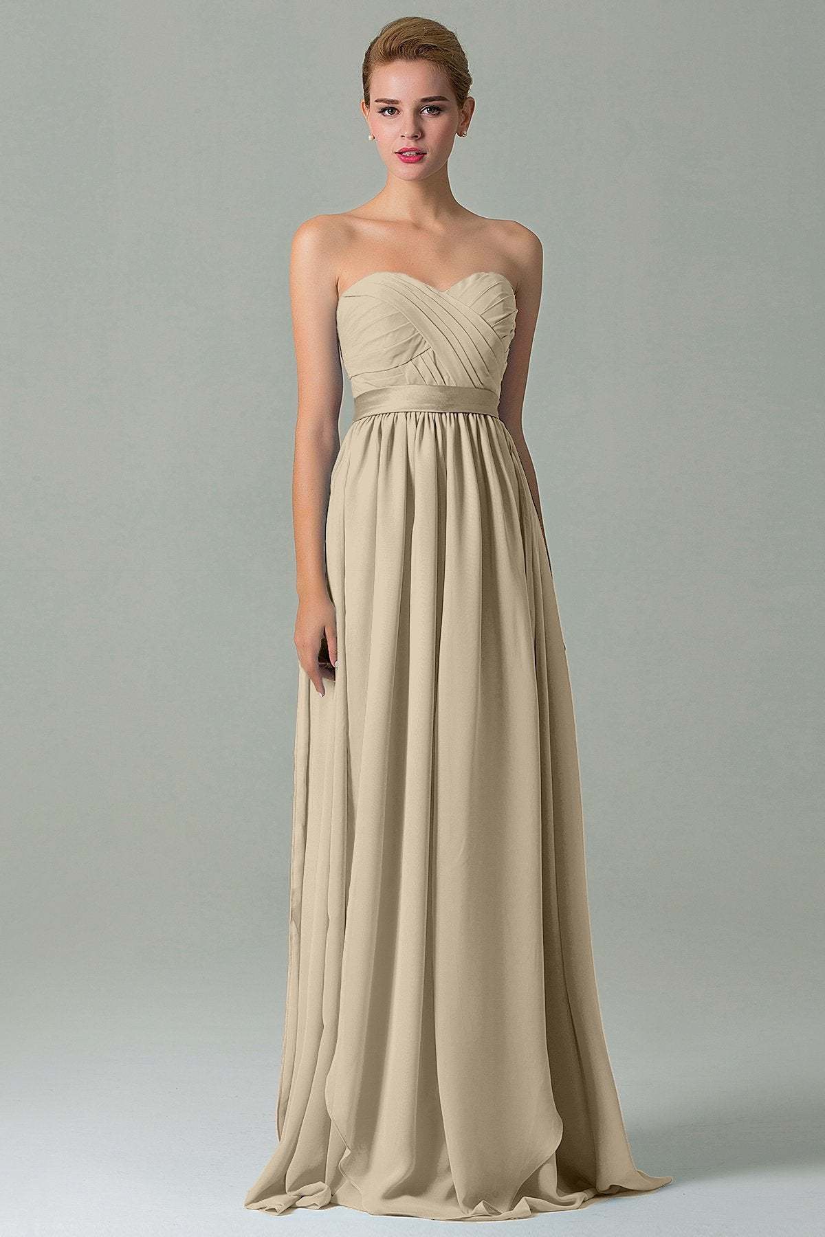 Sheath Floor Length Chiffon Bridesmaid Dress COZF140A1
