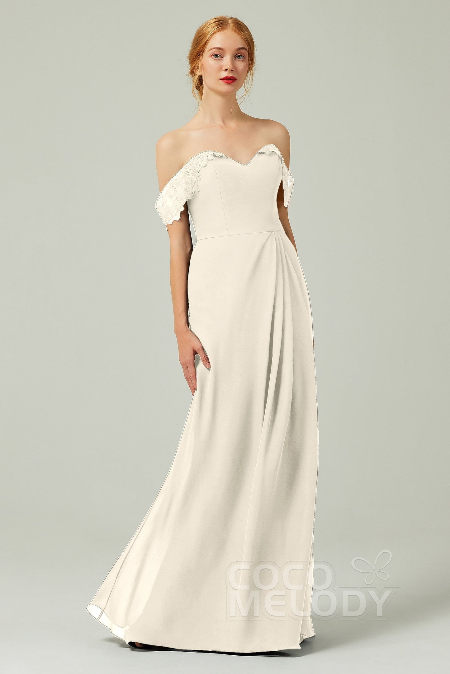 Sheath-Column Floor Length Chiffon Bridesmaid Dress Formal Dresses CB0338