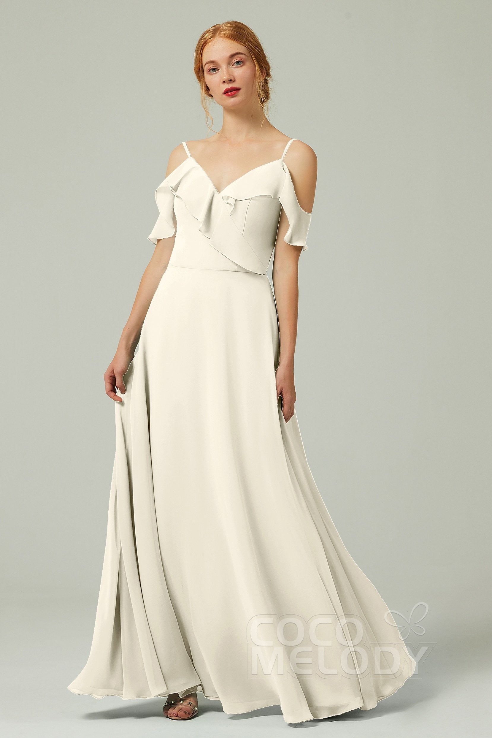 A-Line Floor Length Chiffon Bridesmaid Dress CB0326
