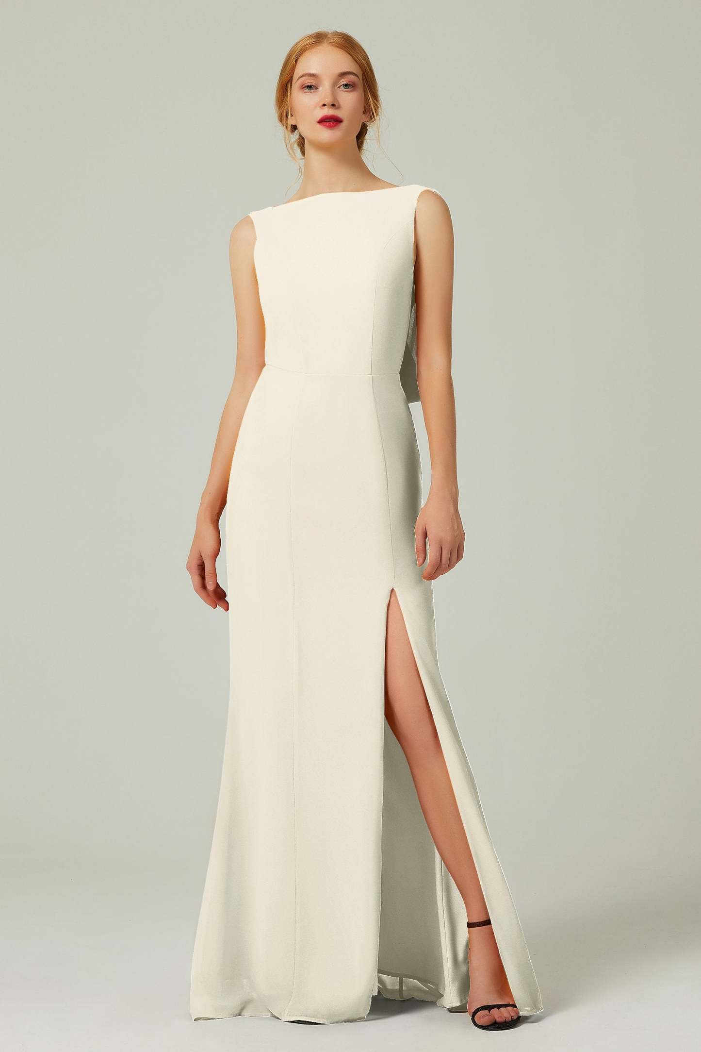Sheath-Column Sweep-Brush Chiffon Bridesmaid Dress Formal Dresses CB0310